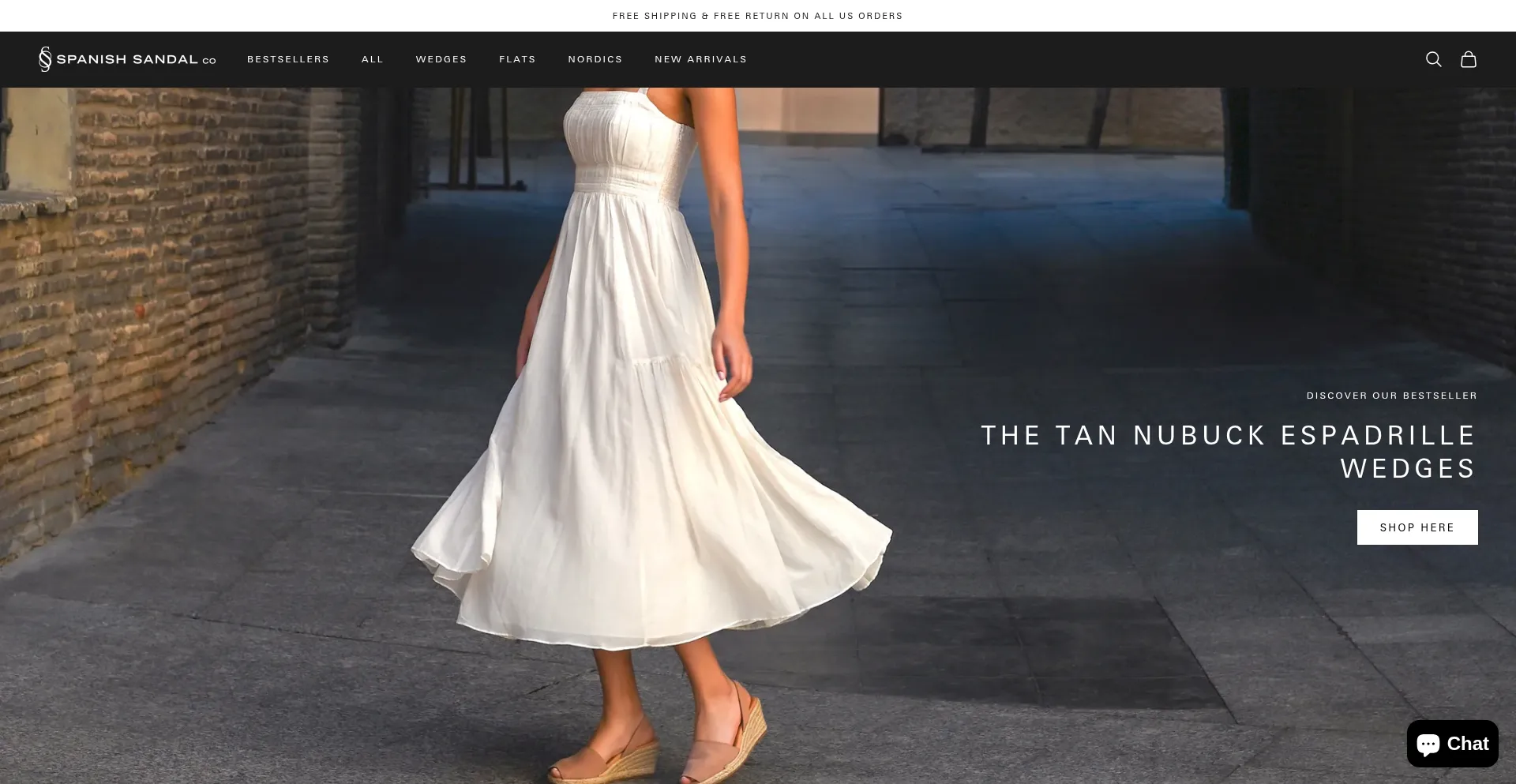 Website screenshot of Spanishsandalco.com