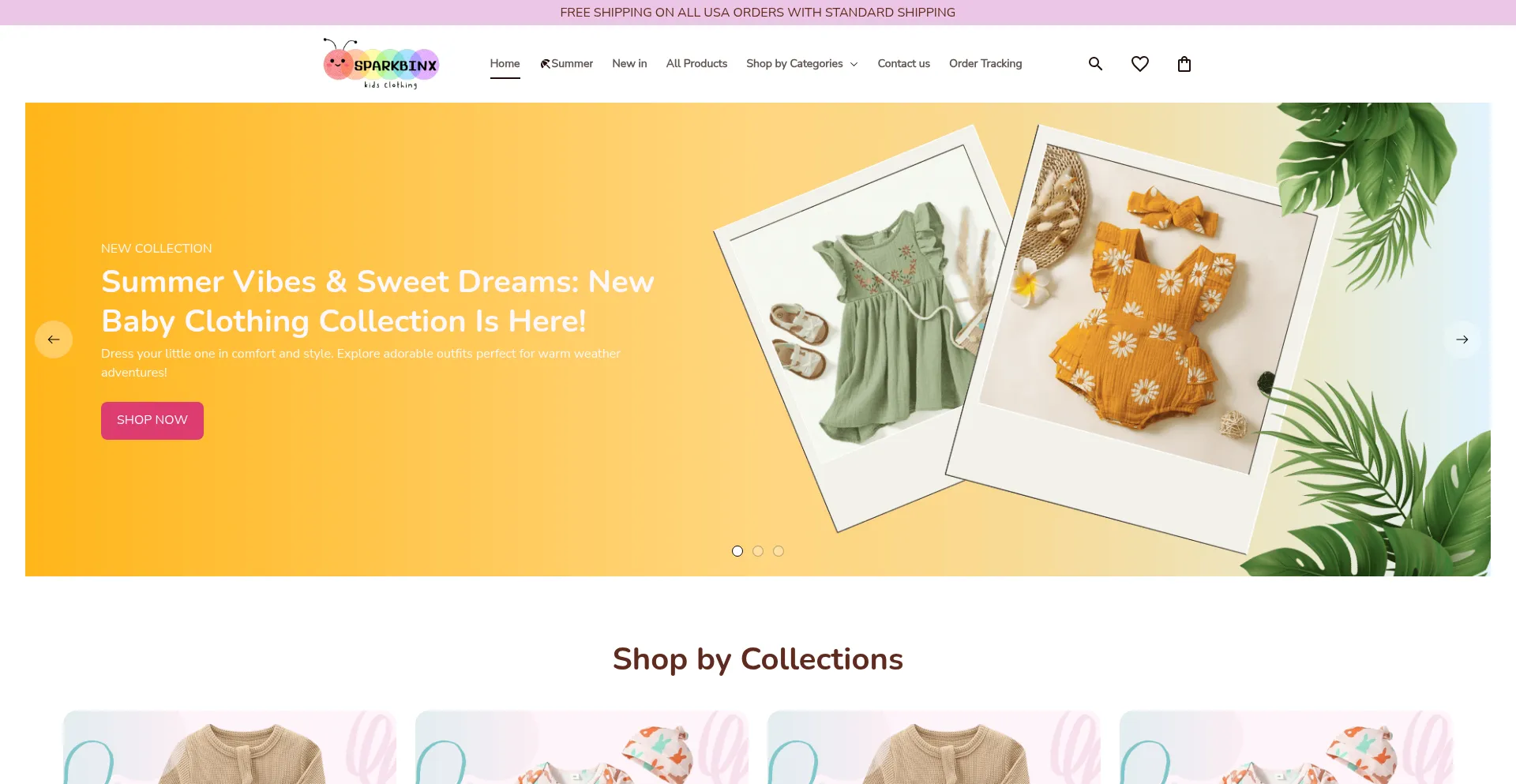 Website screenshot of Sparkbinx.store