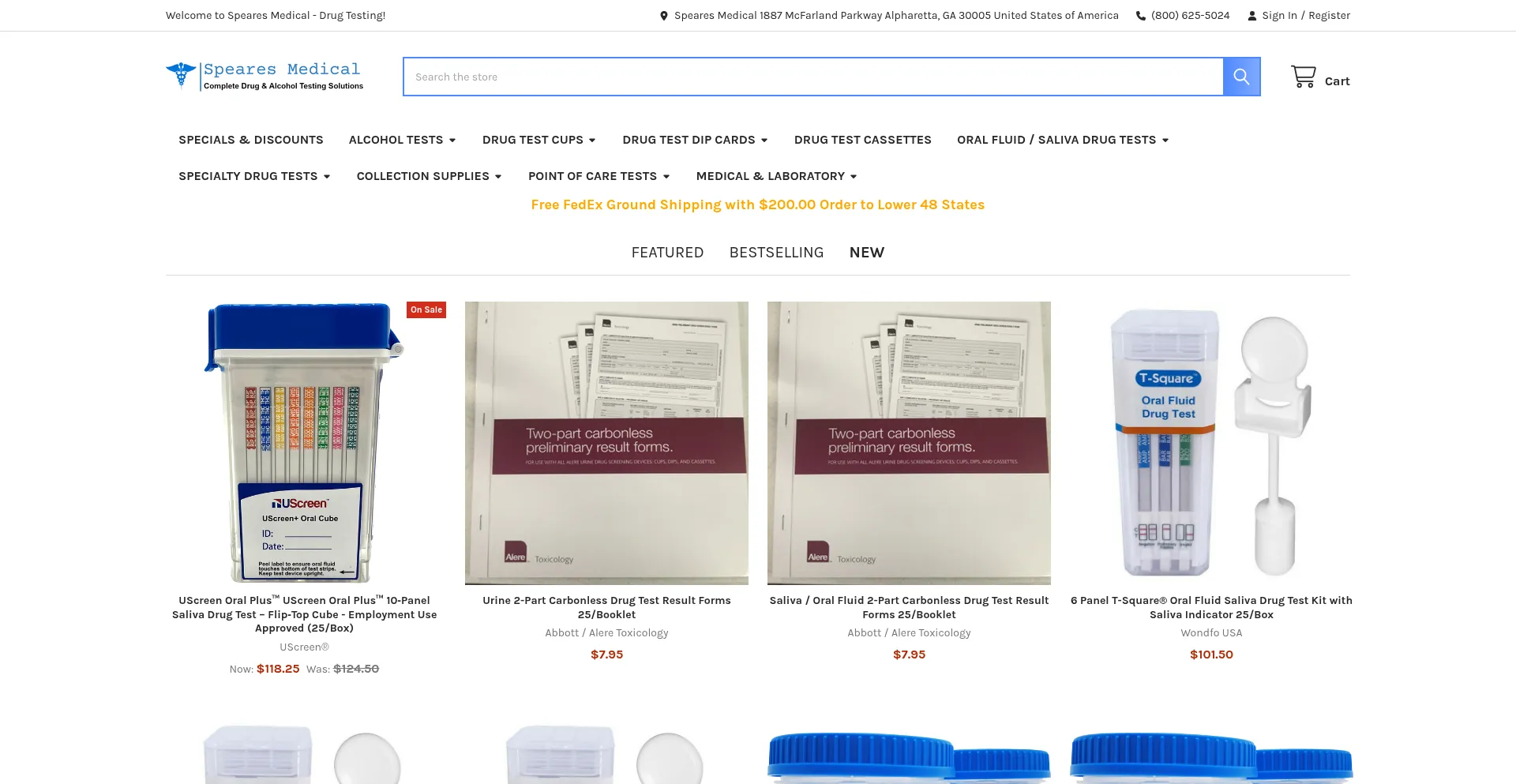 Website screenshot of Spearesmedical.com