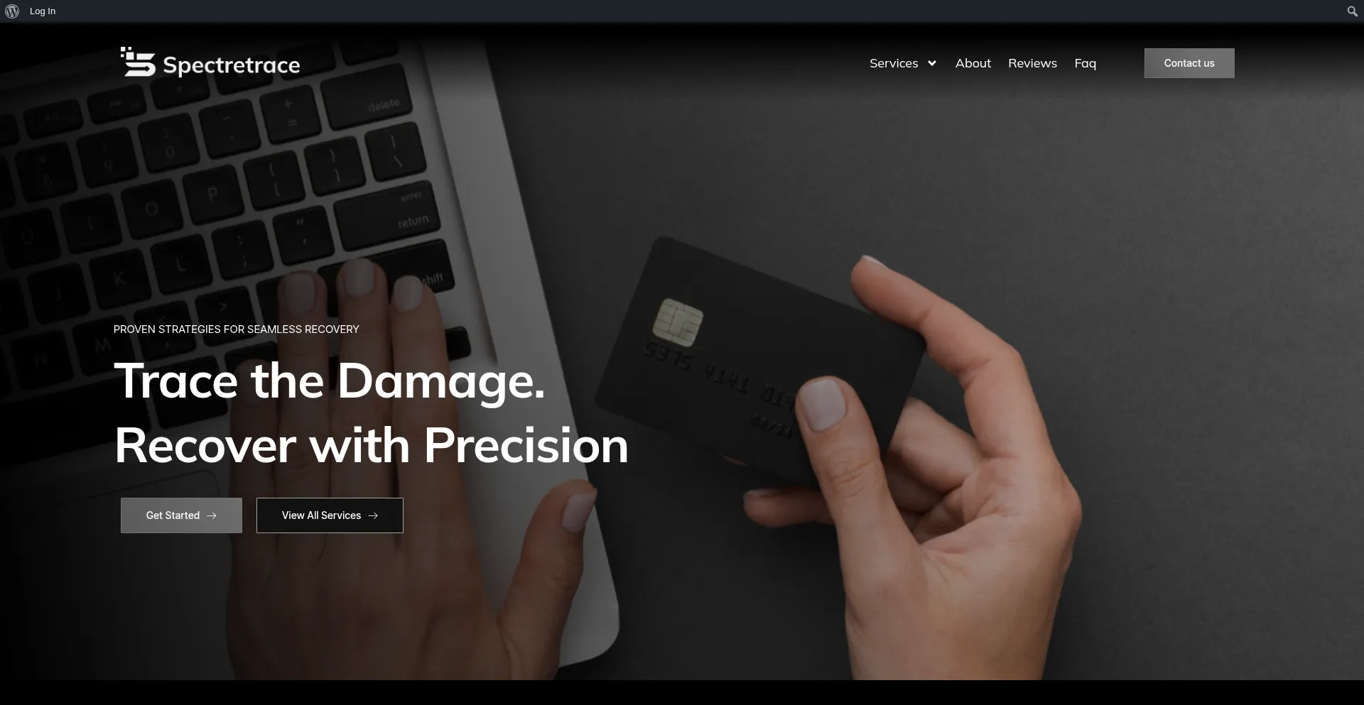 Website screenshot of Spectretrace.com