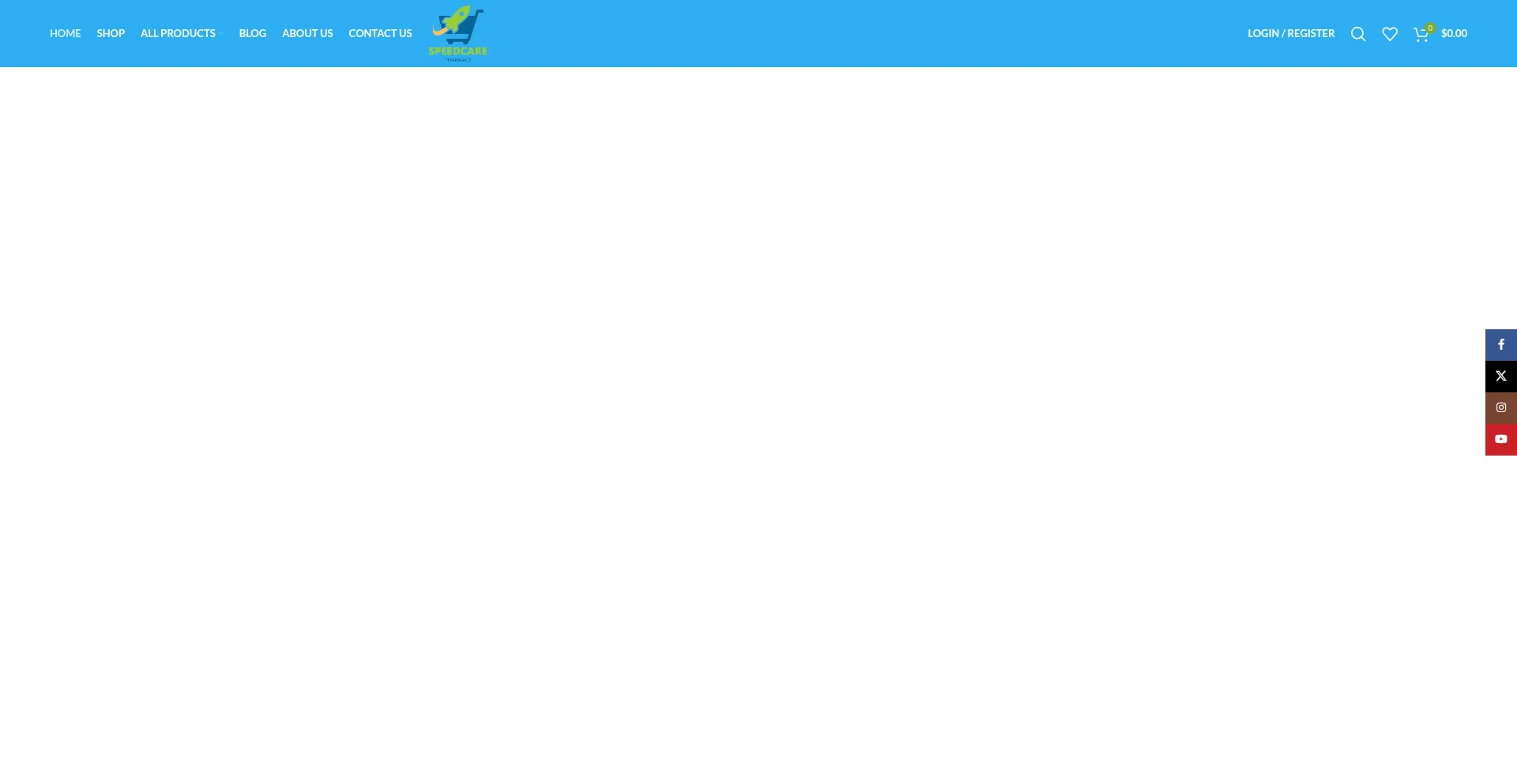 Website screenshot of Speedcarepharmacy.com