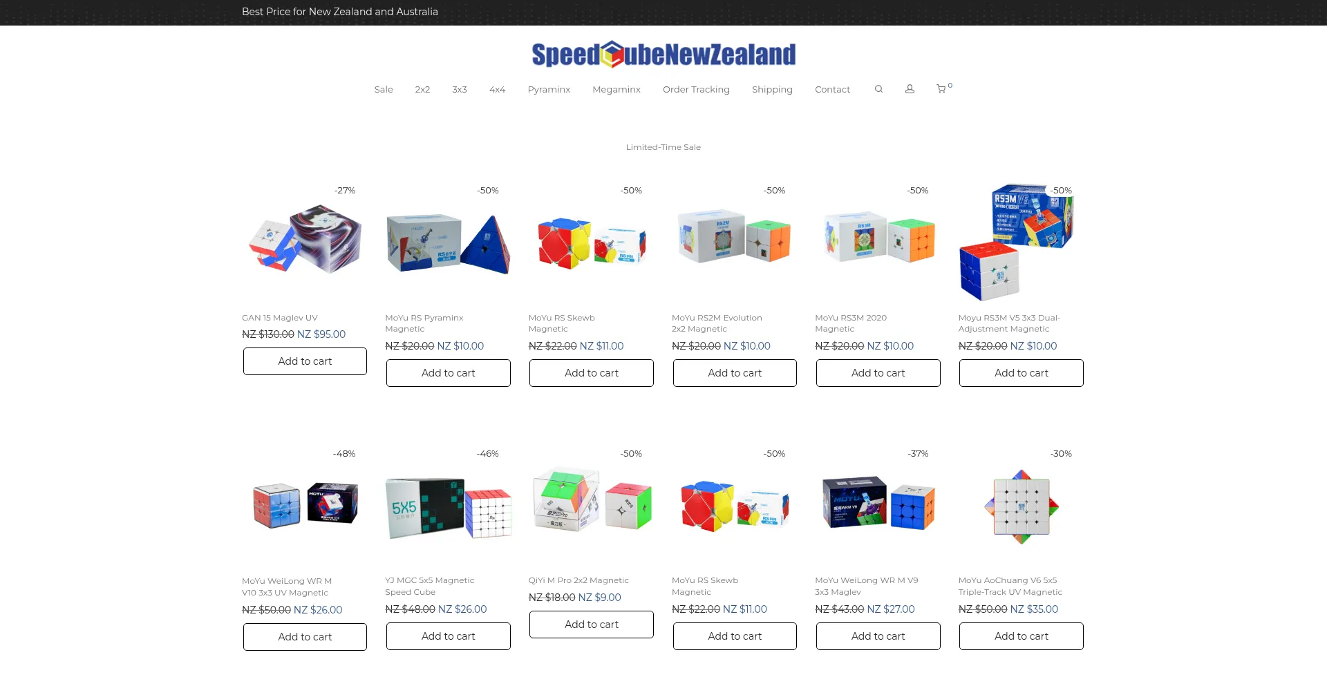 Website screenshot of Speedcubenewzealand.com