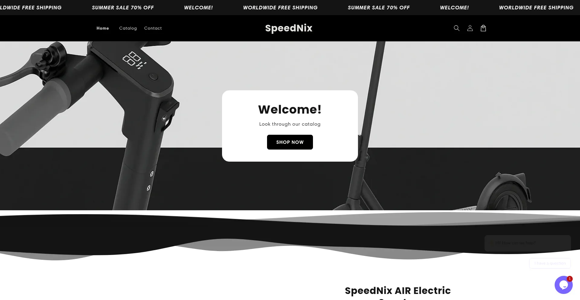 Website screenshot of Speednixshop.com