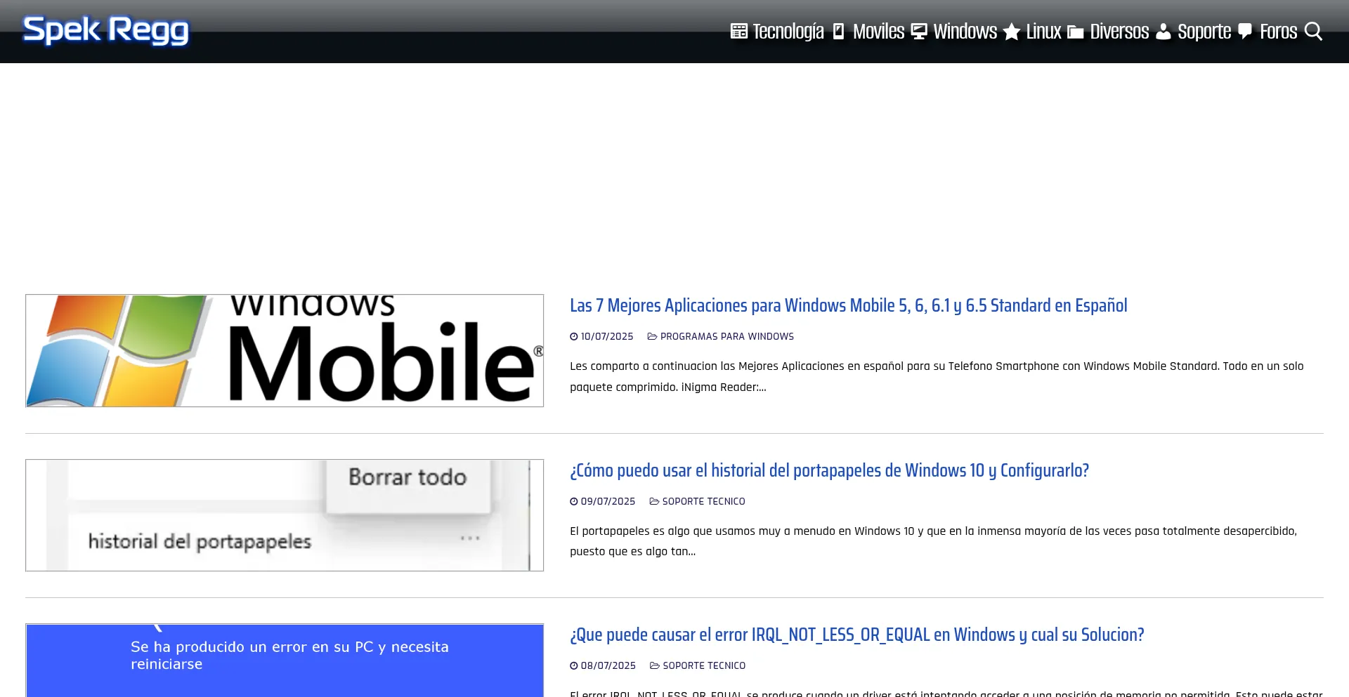 Website screenshot of Spek-regg.com