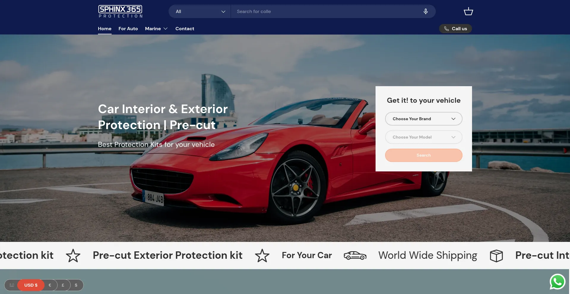 Website screenshot of Sphinx365.com
