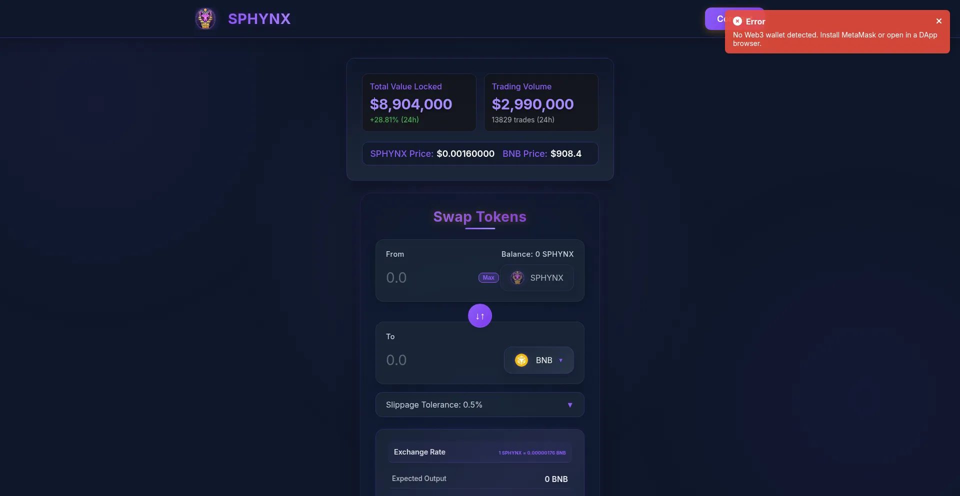 Sphynxswap.org 安全可靠吗？