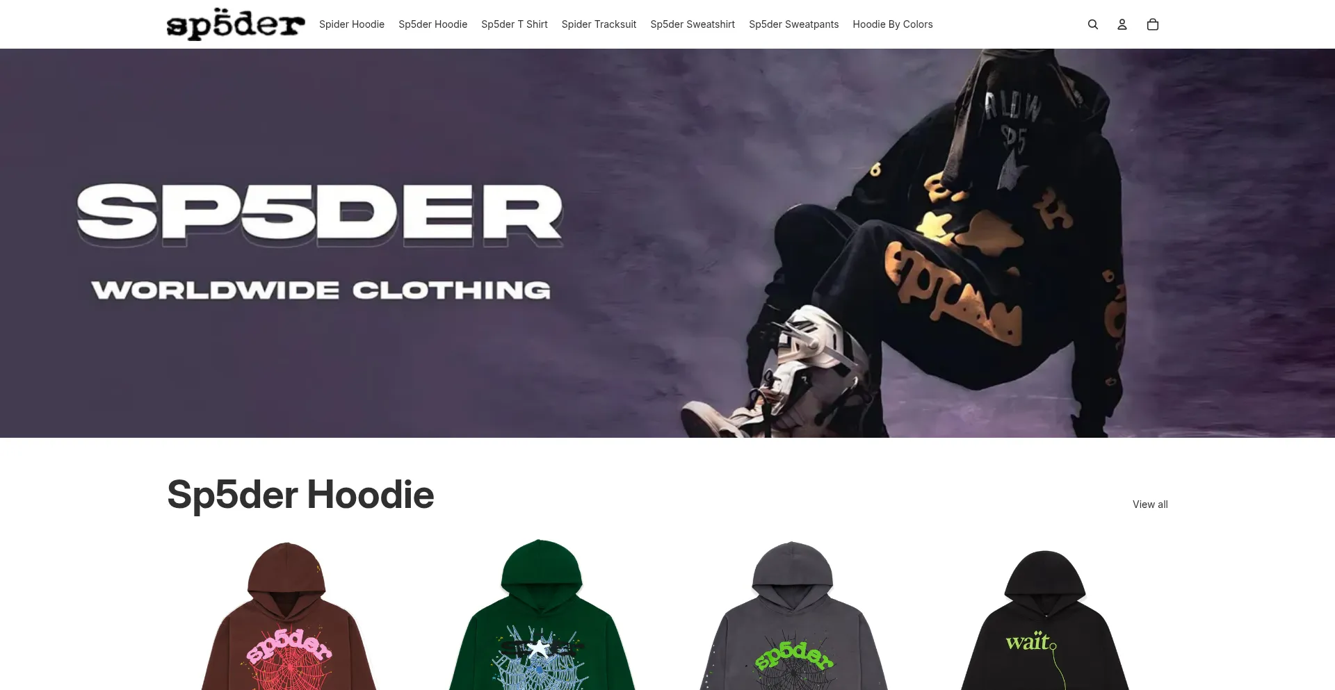 Website screenshot of Spiderhoodie.us