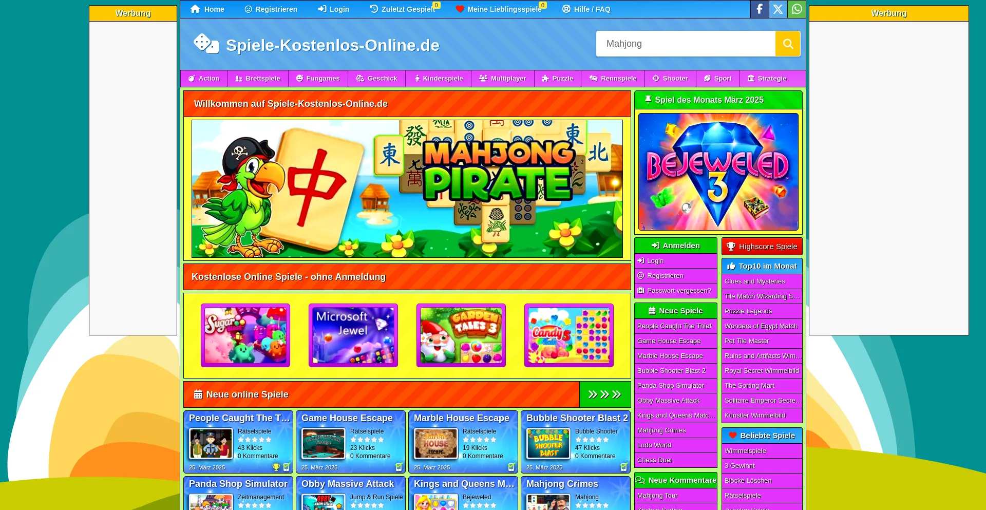 Website screenshot of Spiele-kostenlos-online.de