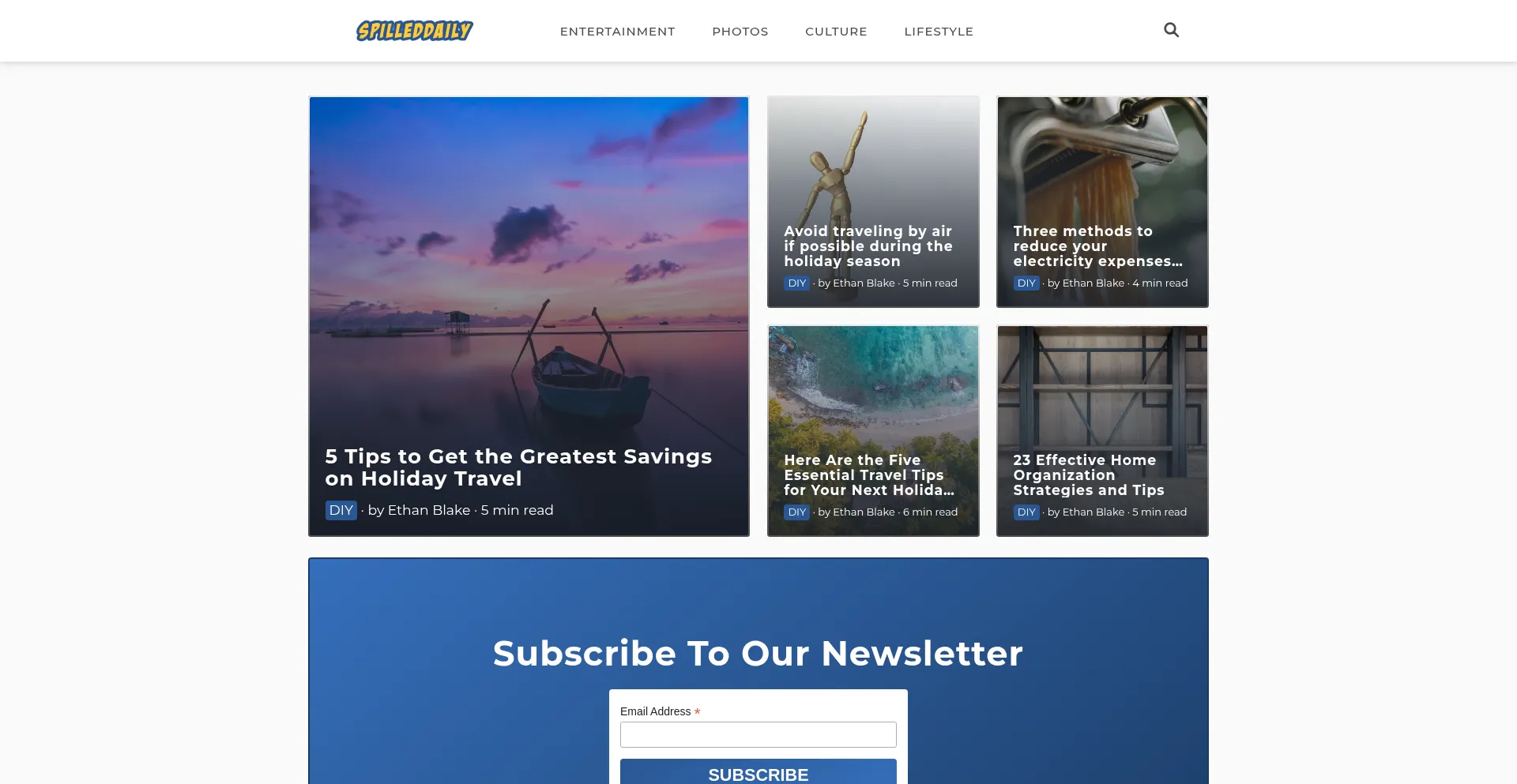 Website screenshot of Spilleddaily.com