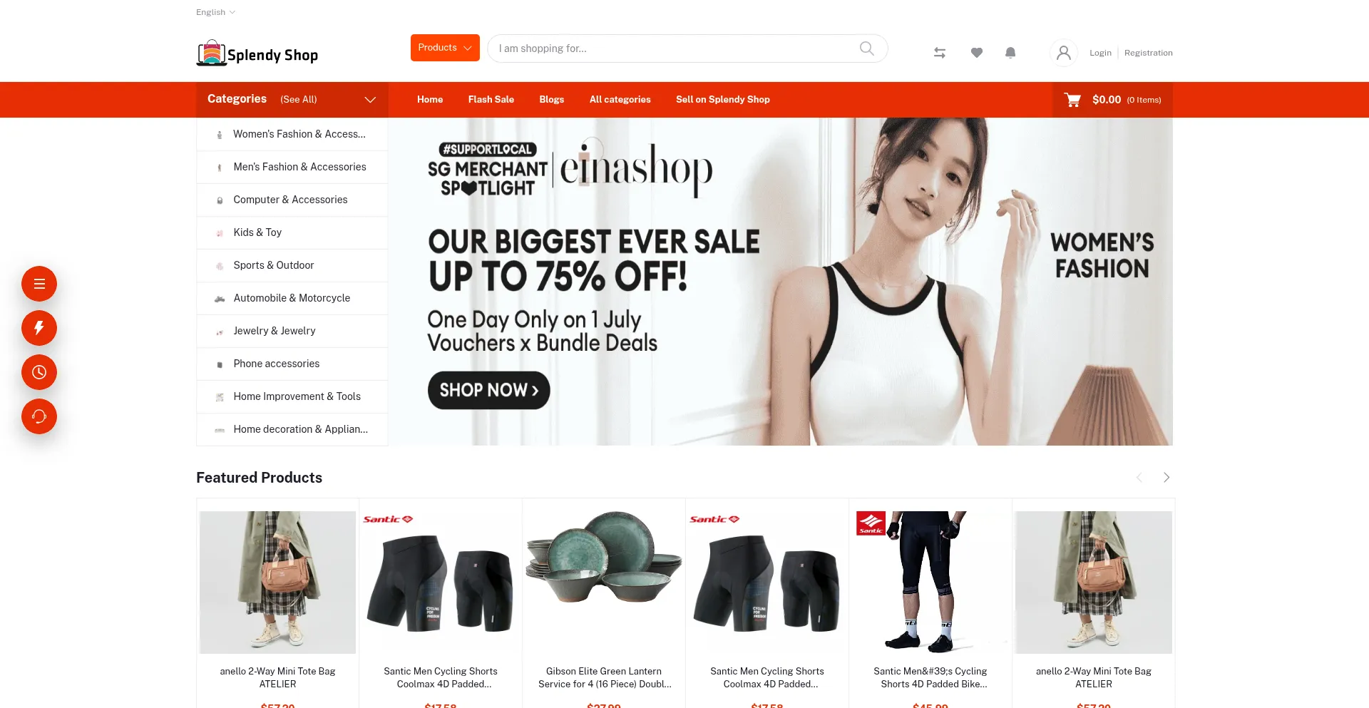Website screenshot of Splendy-shop.com