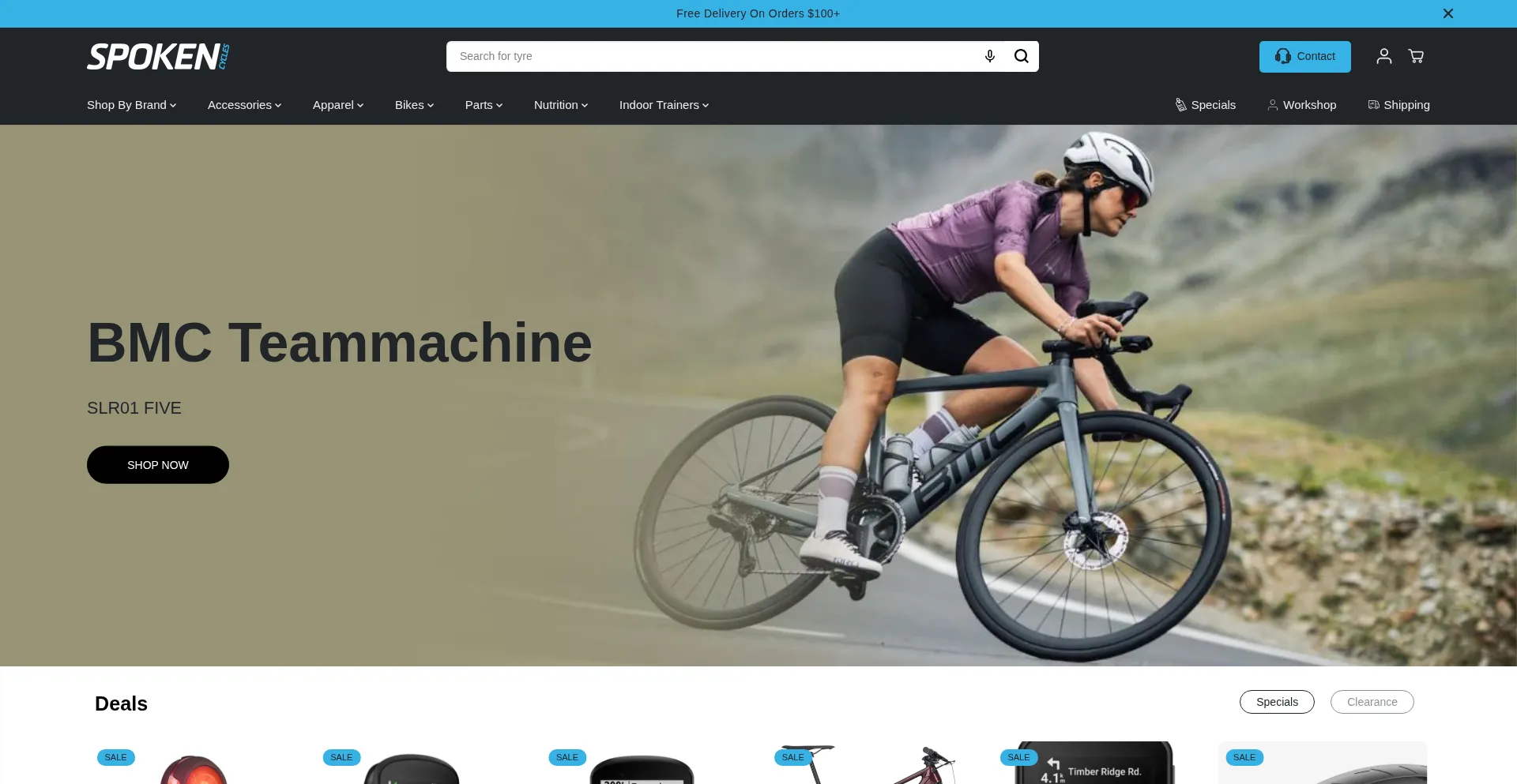 Website screenshot of Spokencycles.co.nz