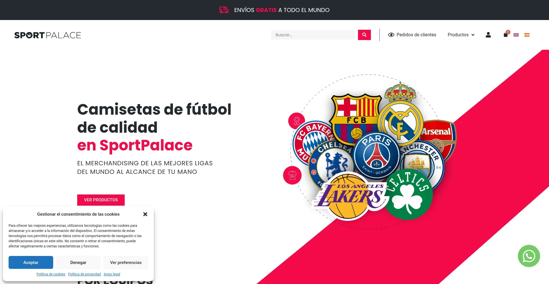 Website screenshot of Sportpalace.es