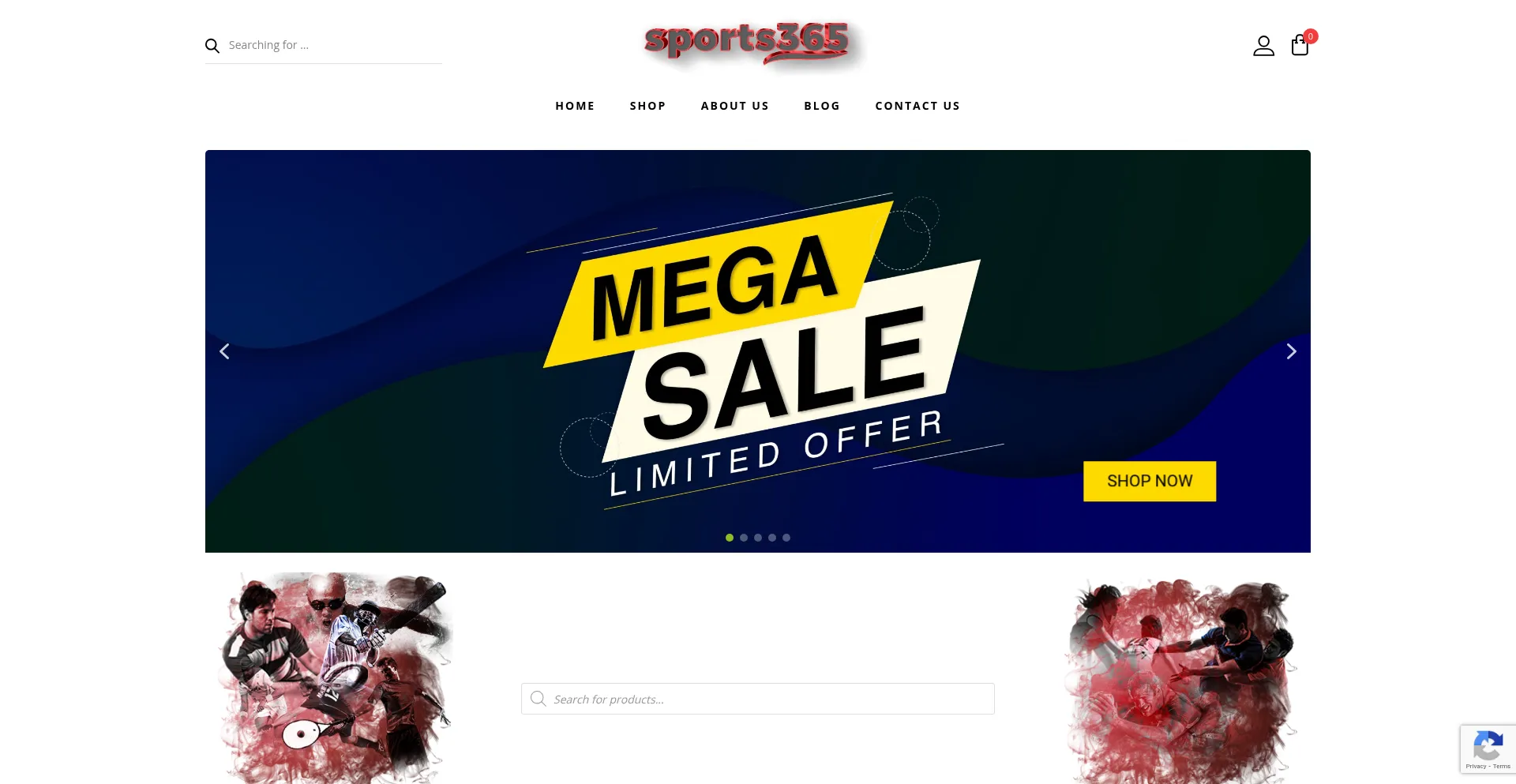 Website screenshot of Sports365.co.za