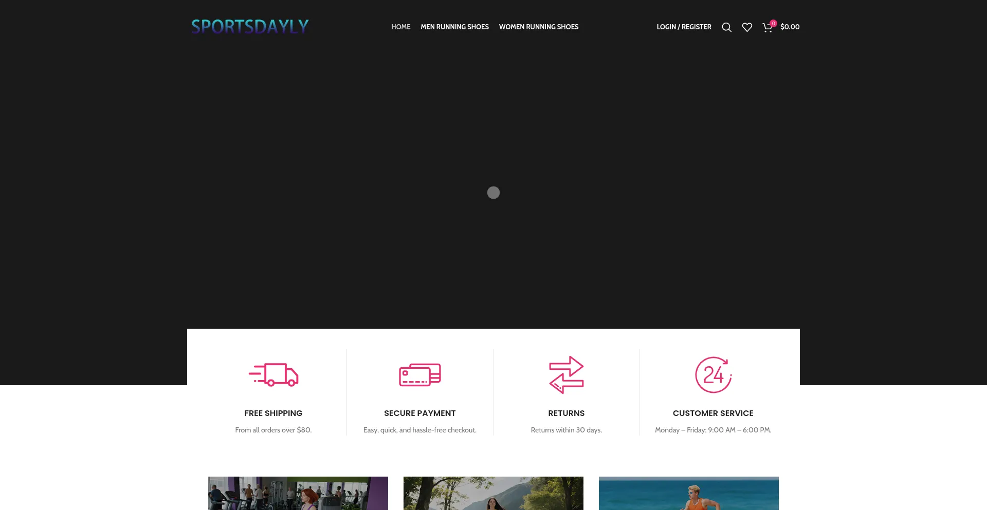 Website screenshot of Sportsdayly.com