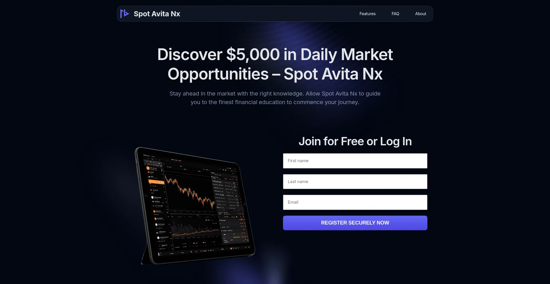 Website screenshot of Spotavitanx.com