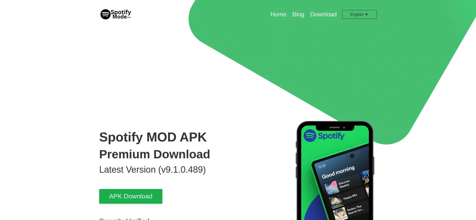 Website screenshot of Spotifymode.com