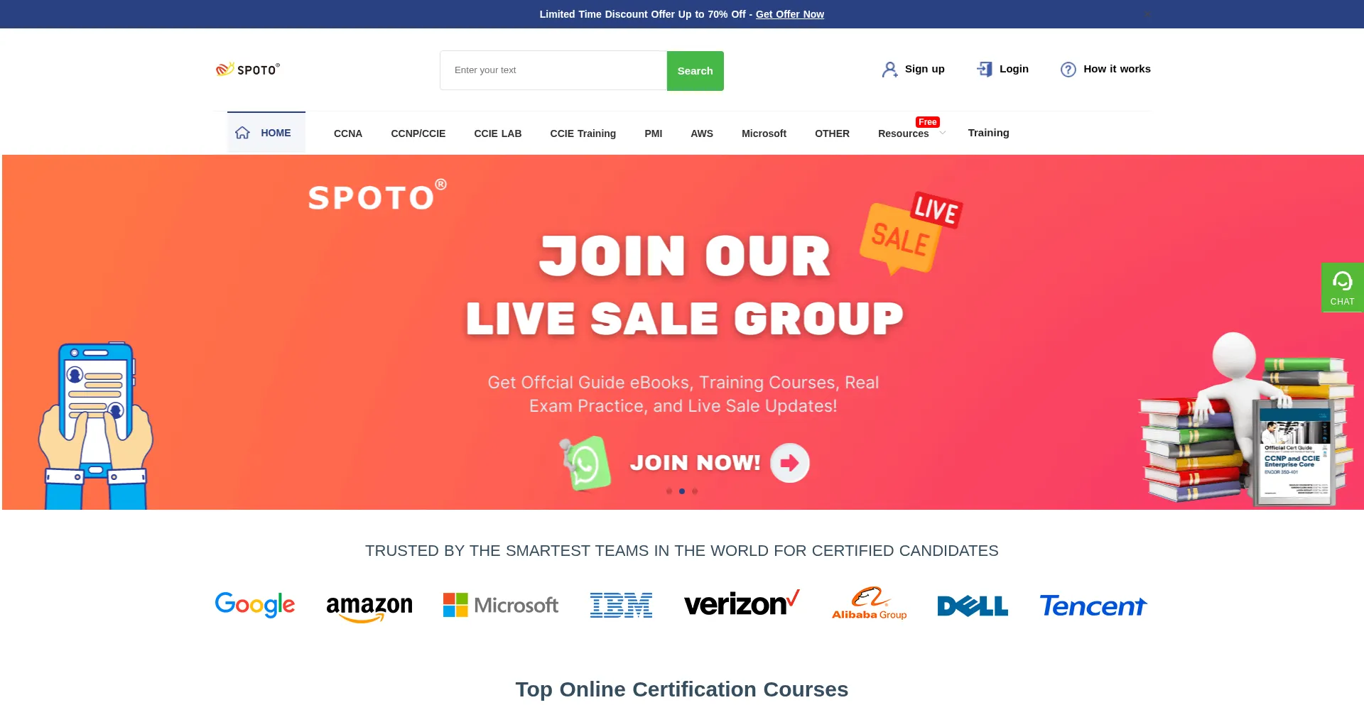 Website screenshot of Spotoexam.com