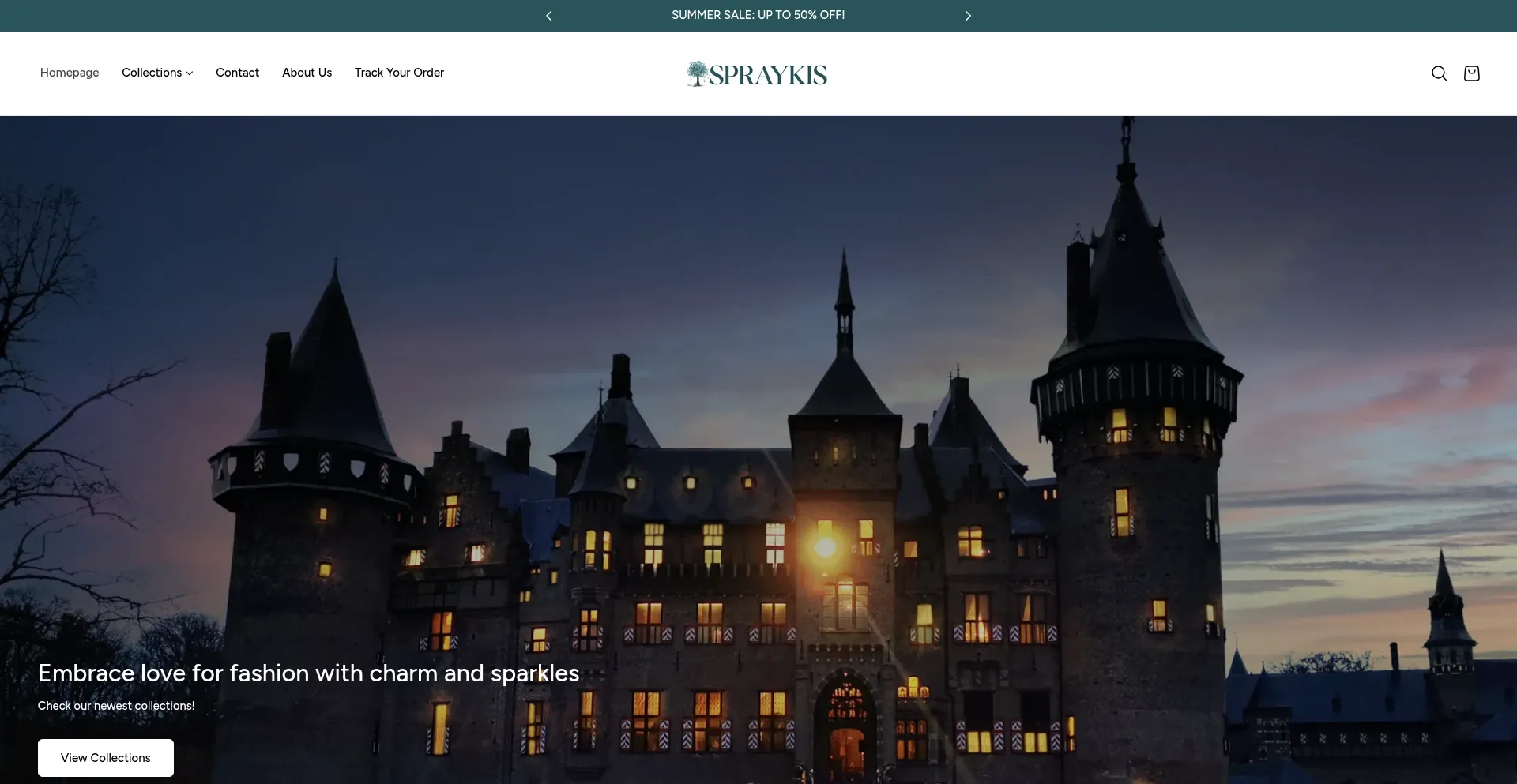 Website screenshot of Spraykis.com