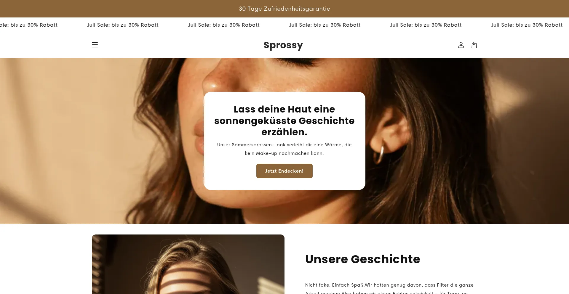 Website screenshot of Sprossy.de