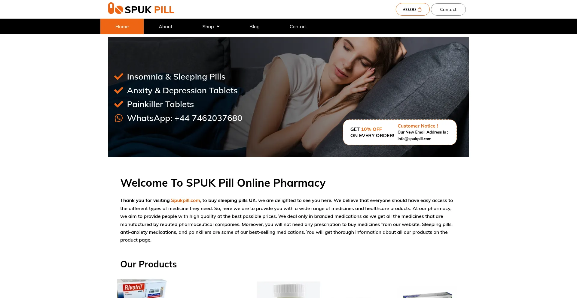 Website screenshot of Spukpill.com