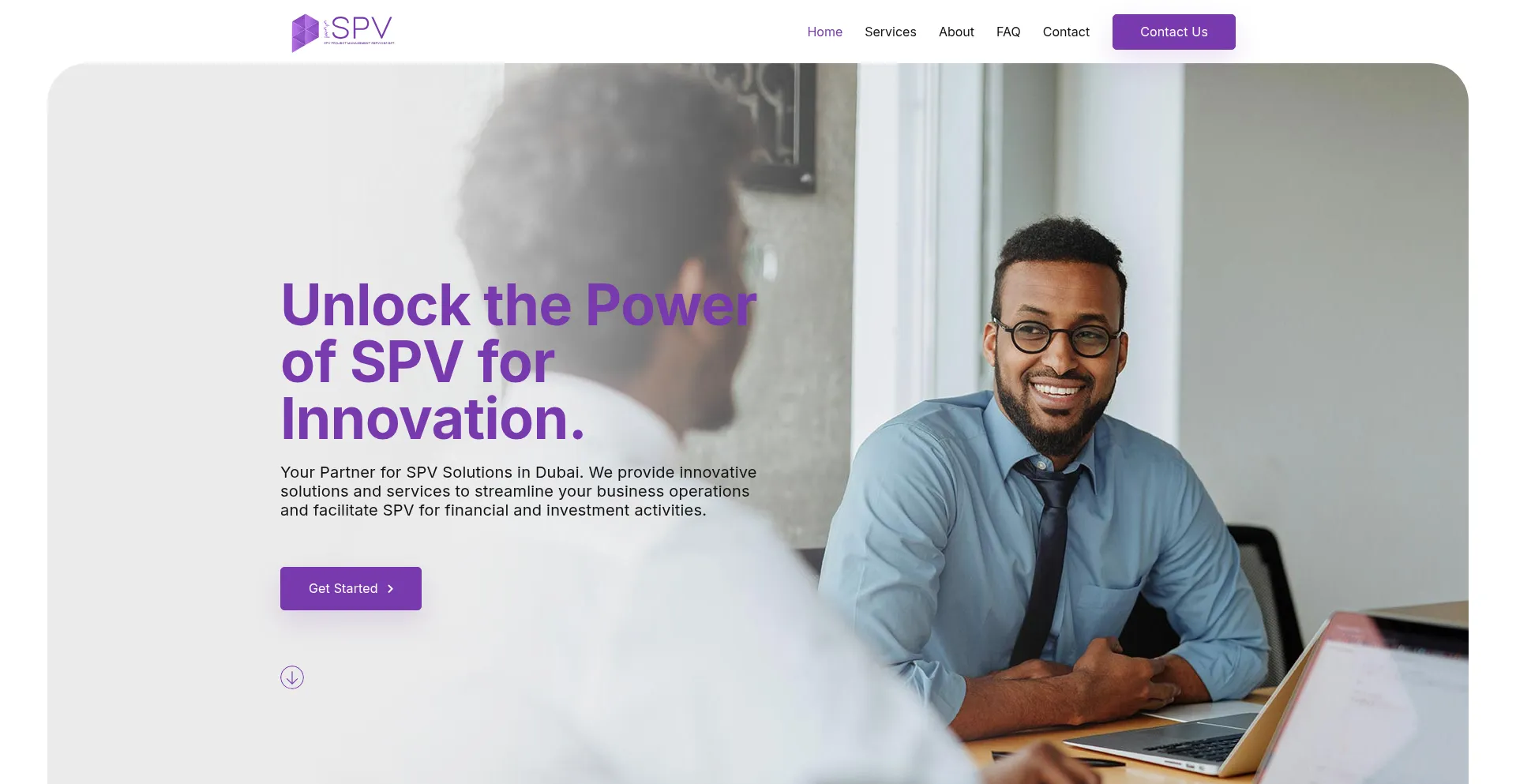 Website screenshot of Spv.ae