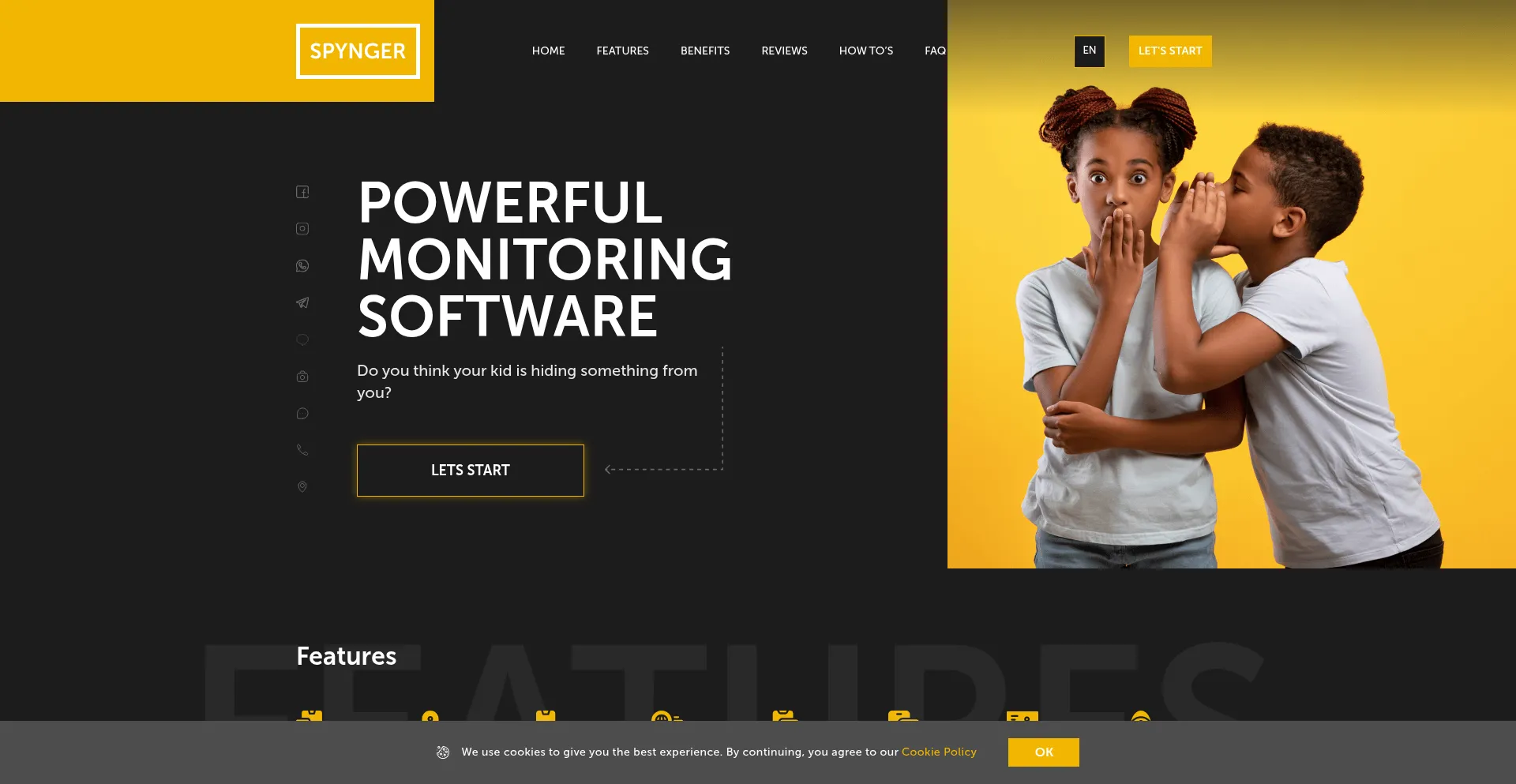 Website screenshot of Spynger.co