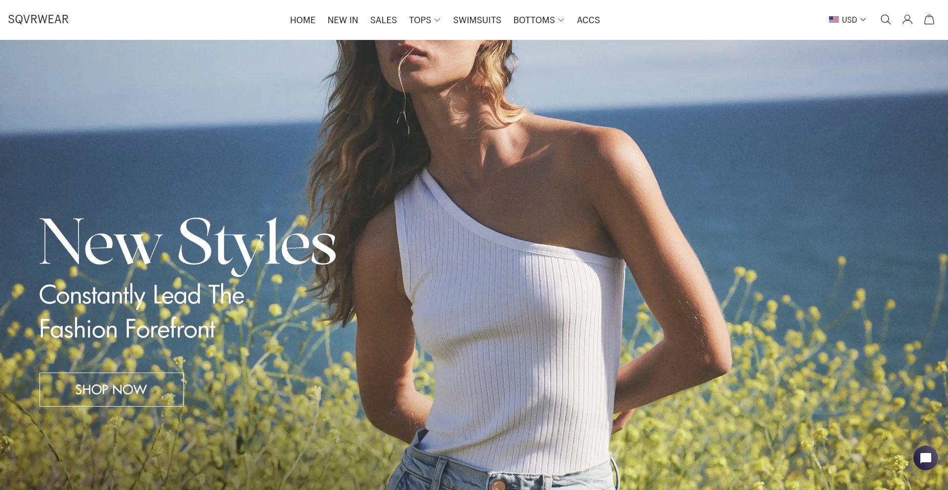 Website screenshot of Sqvrwear.com
