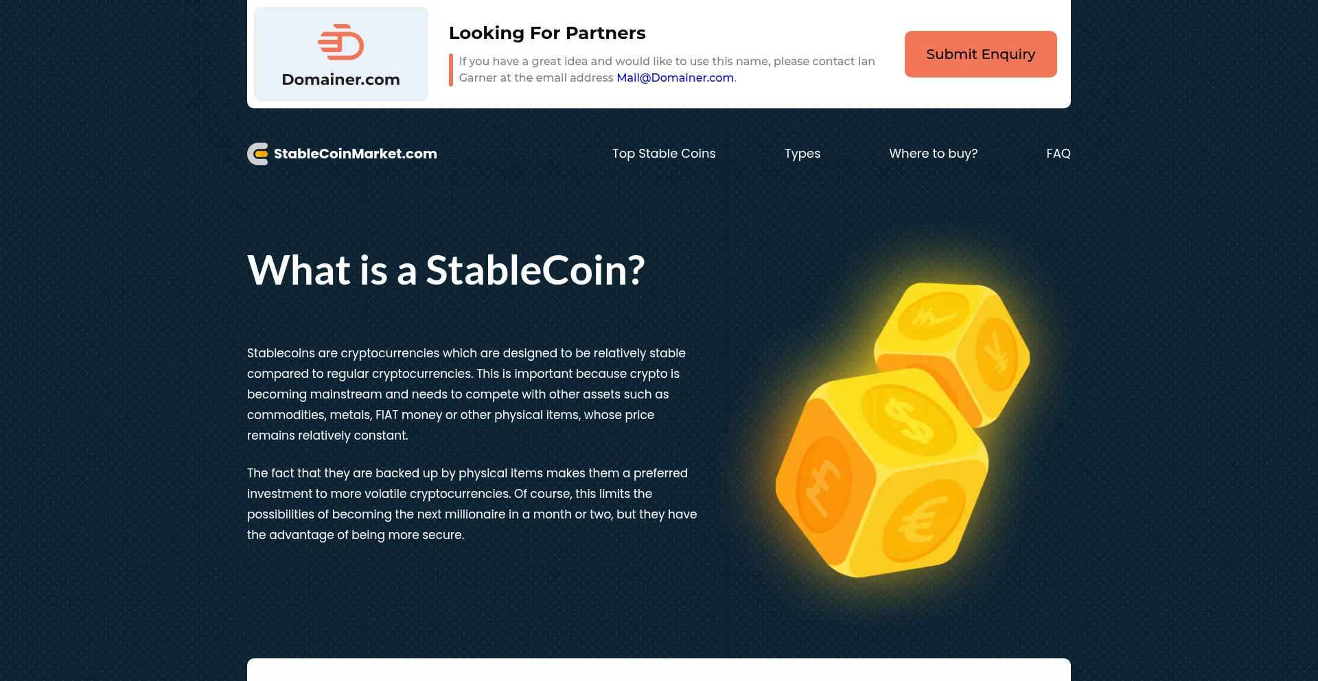 Stablecoinmarket.com 安全可靠吗？