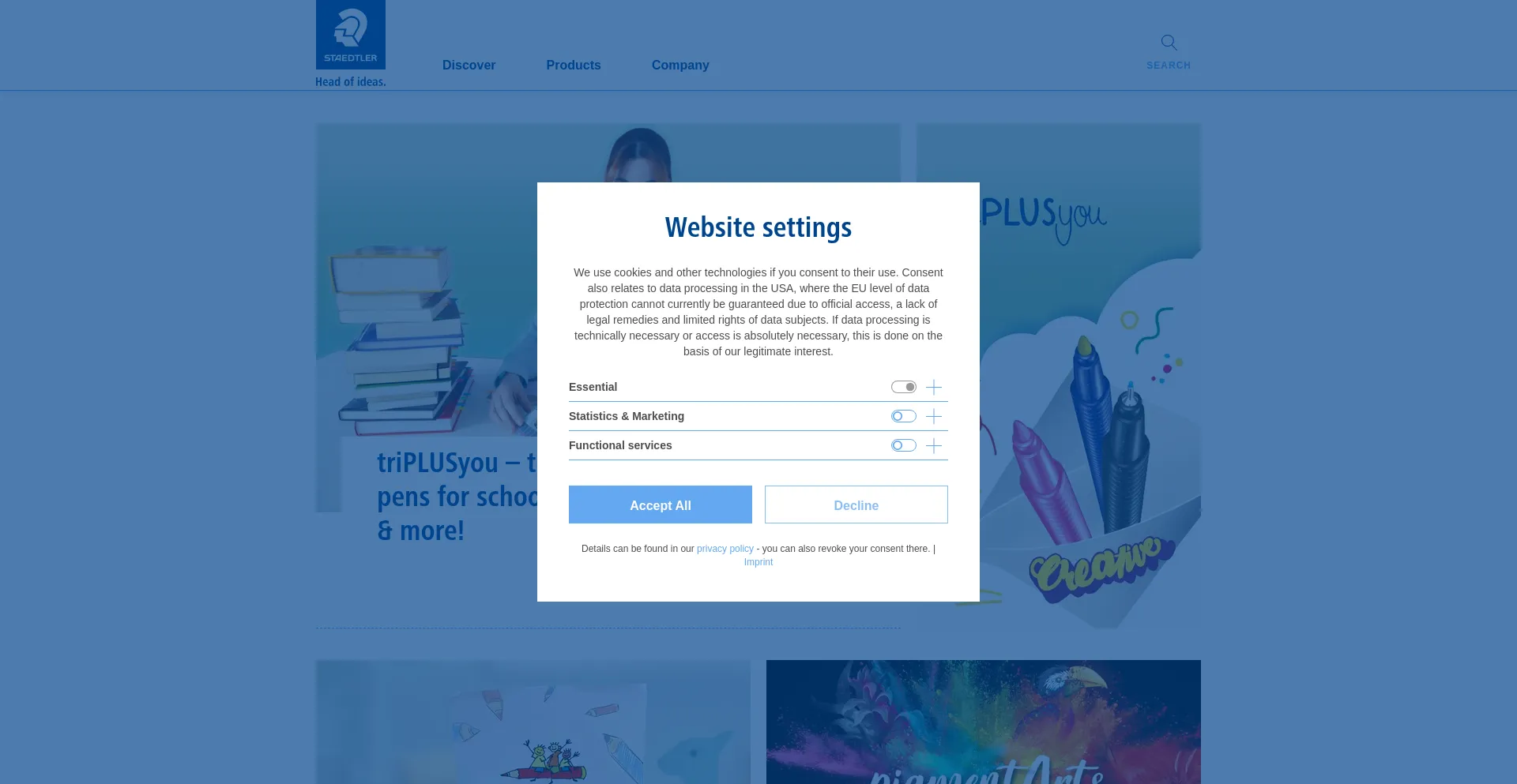 Website screenshot of Staedtler.com