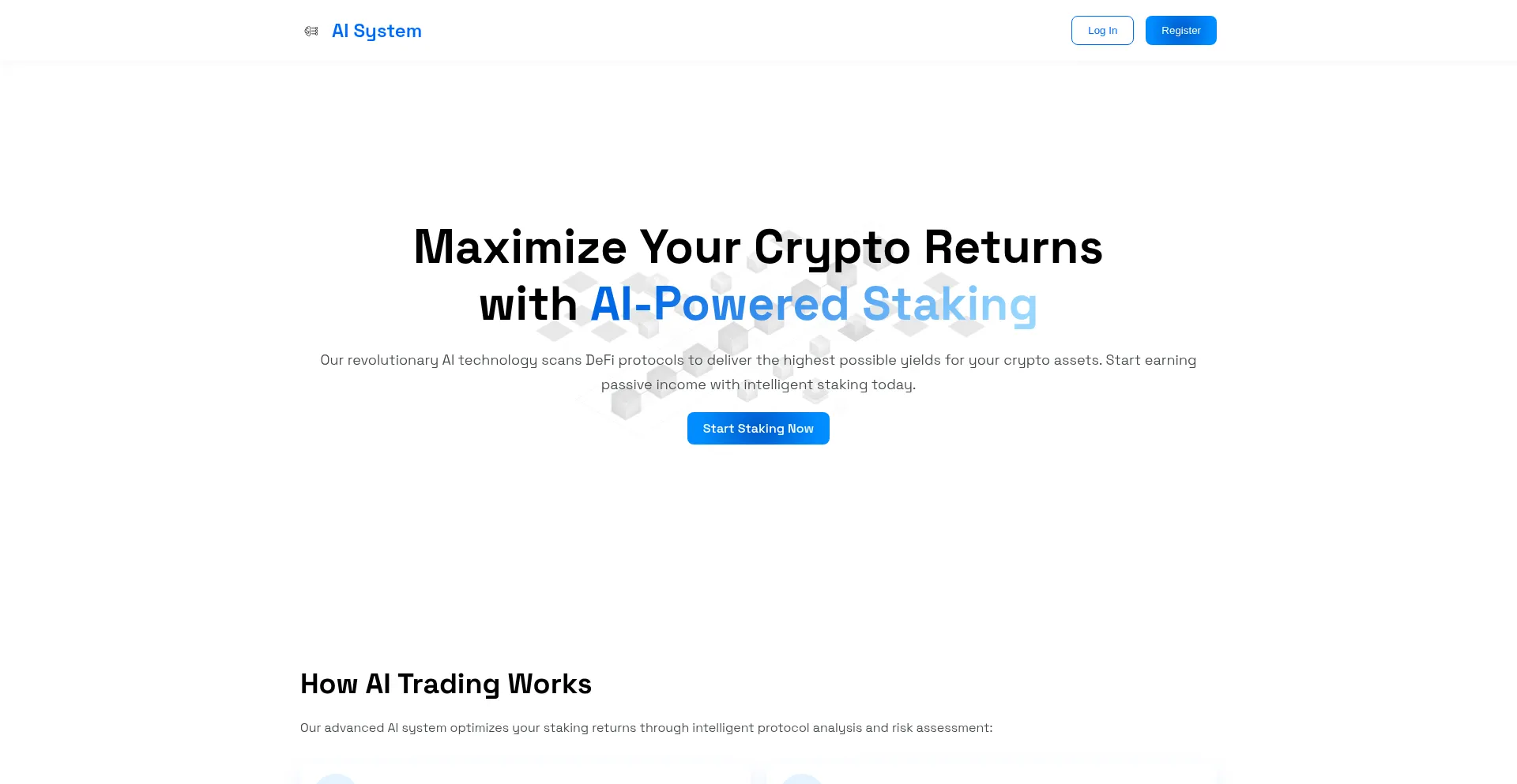 Website screenshot of Stakenexus.com