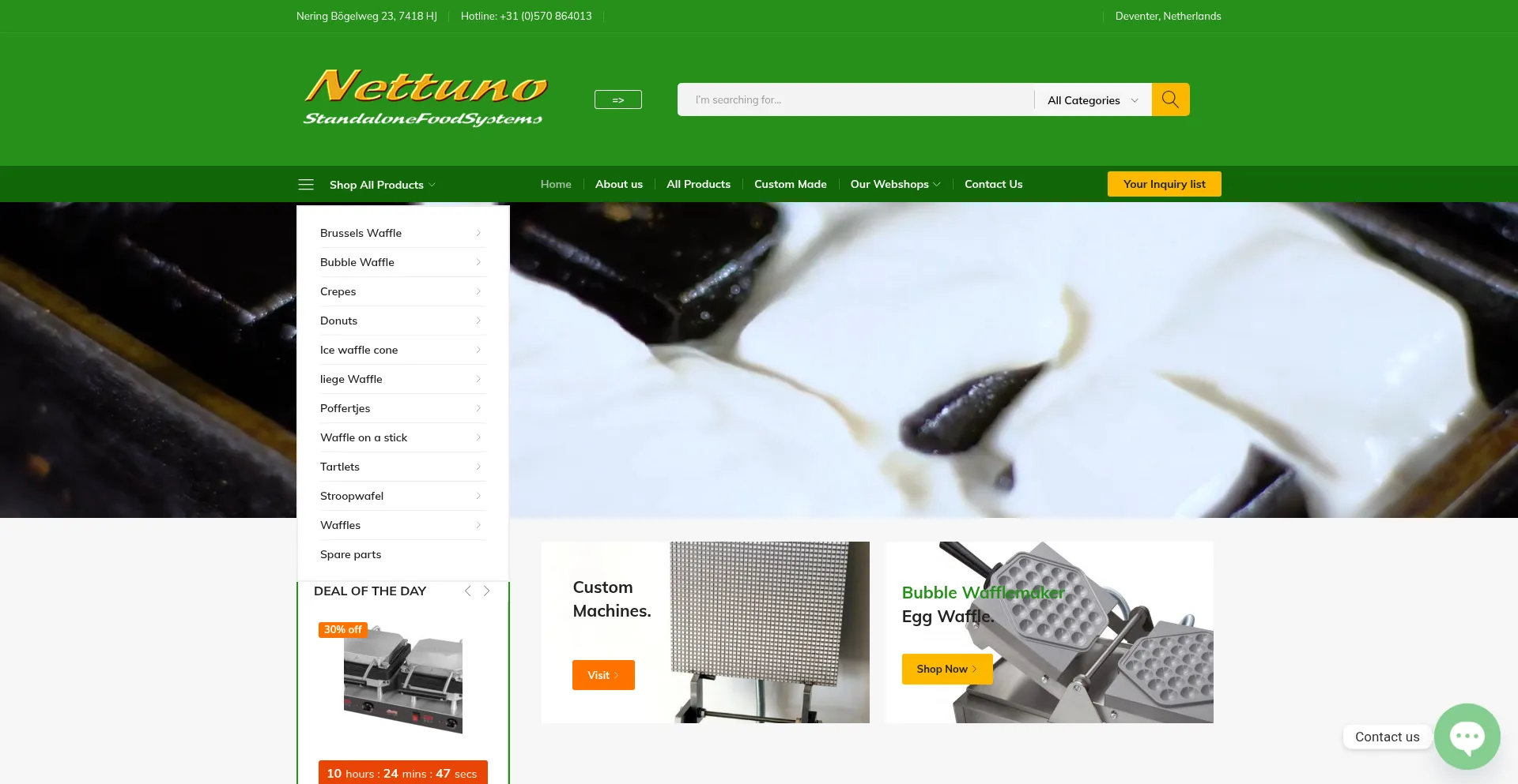 Website screenshot of Standalonefoodsystems.com