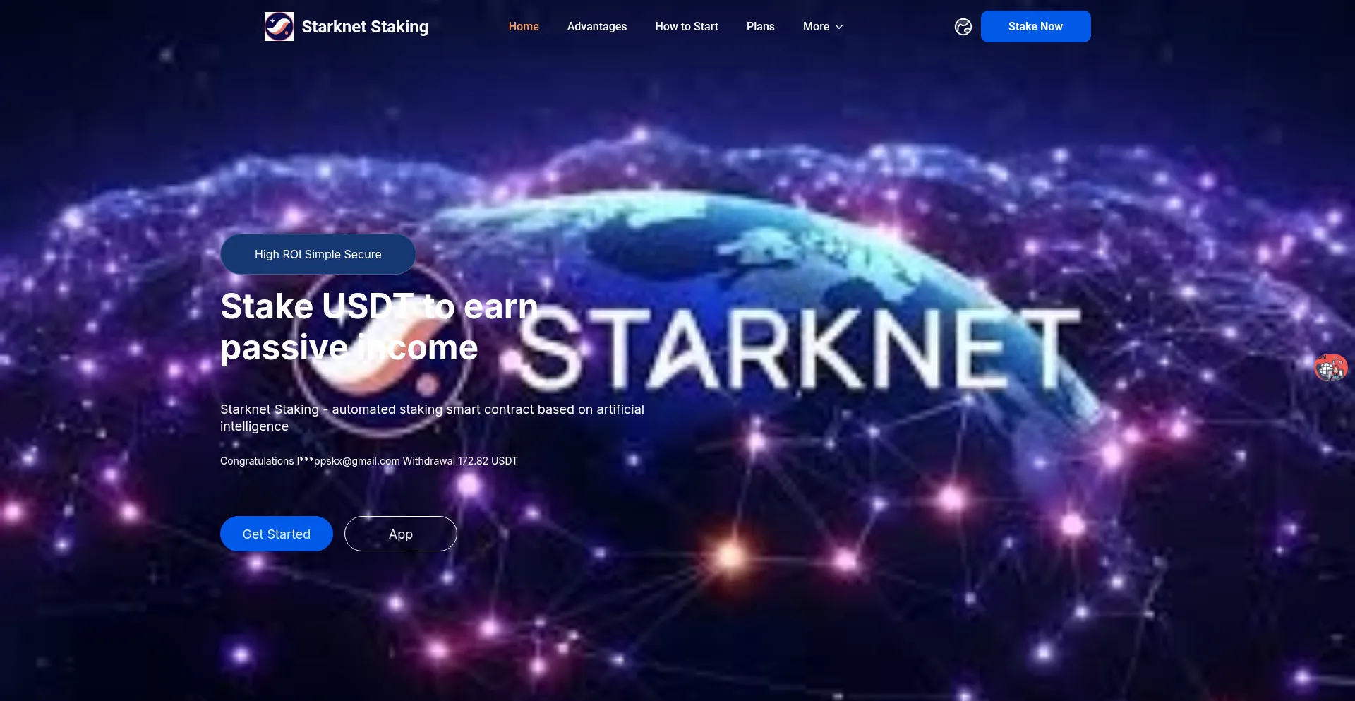 Website screenshot of Starknet-bot.top