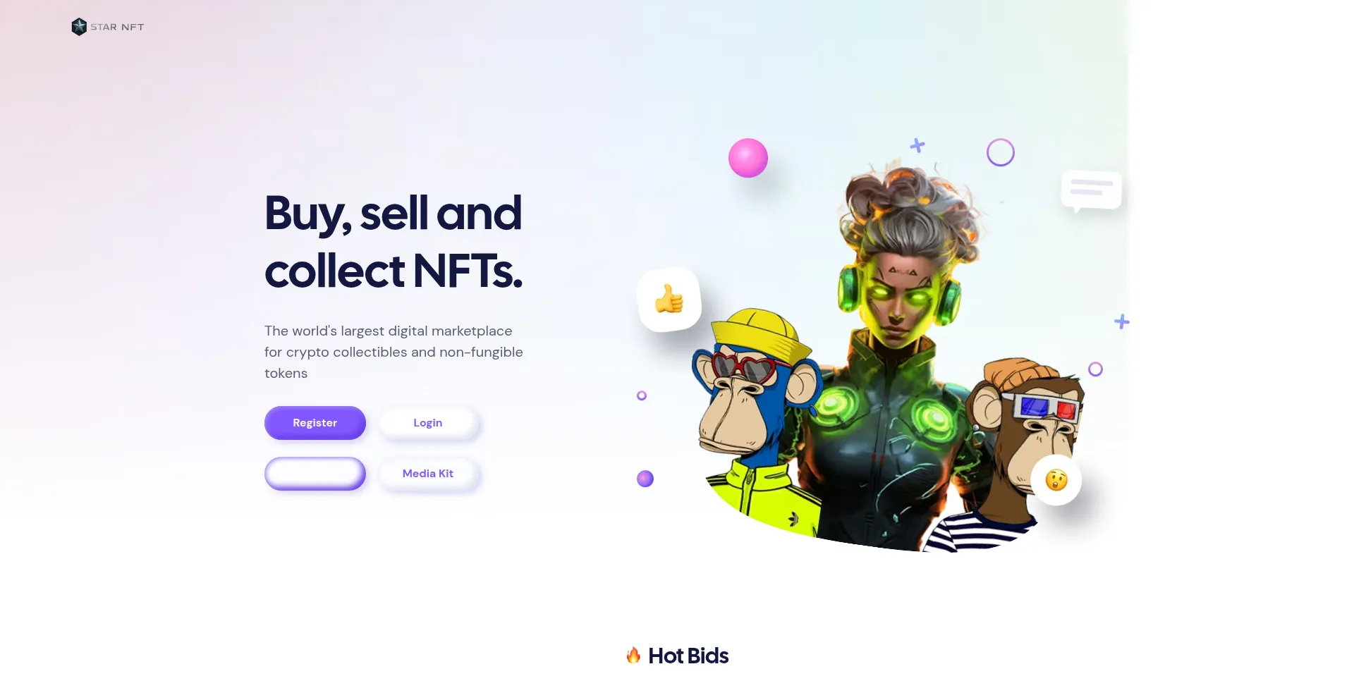 Website screenshot of Starnft.xyz