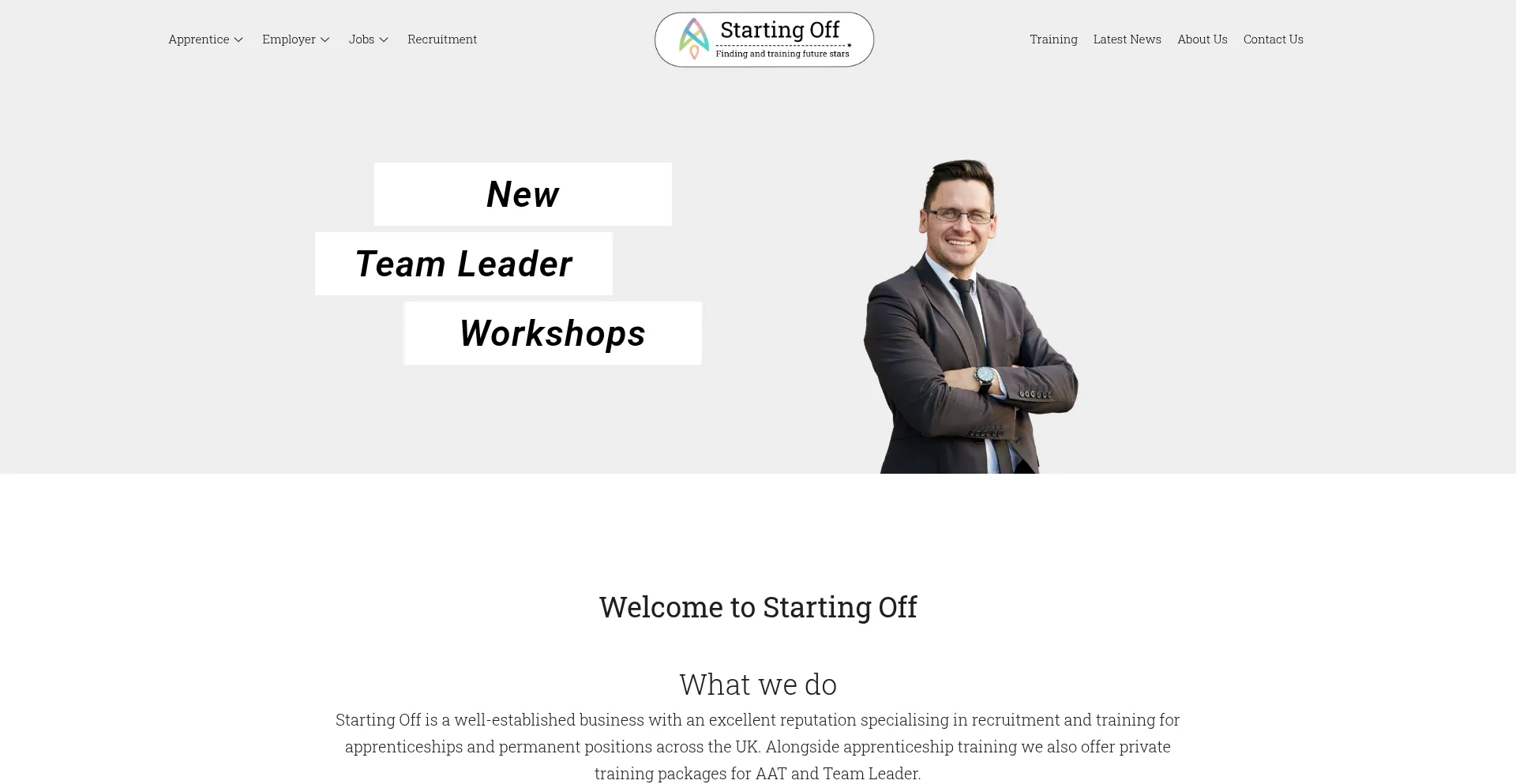 Website screenshot of Startingoff.co.uk