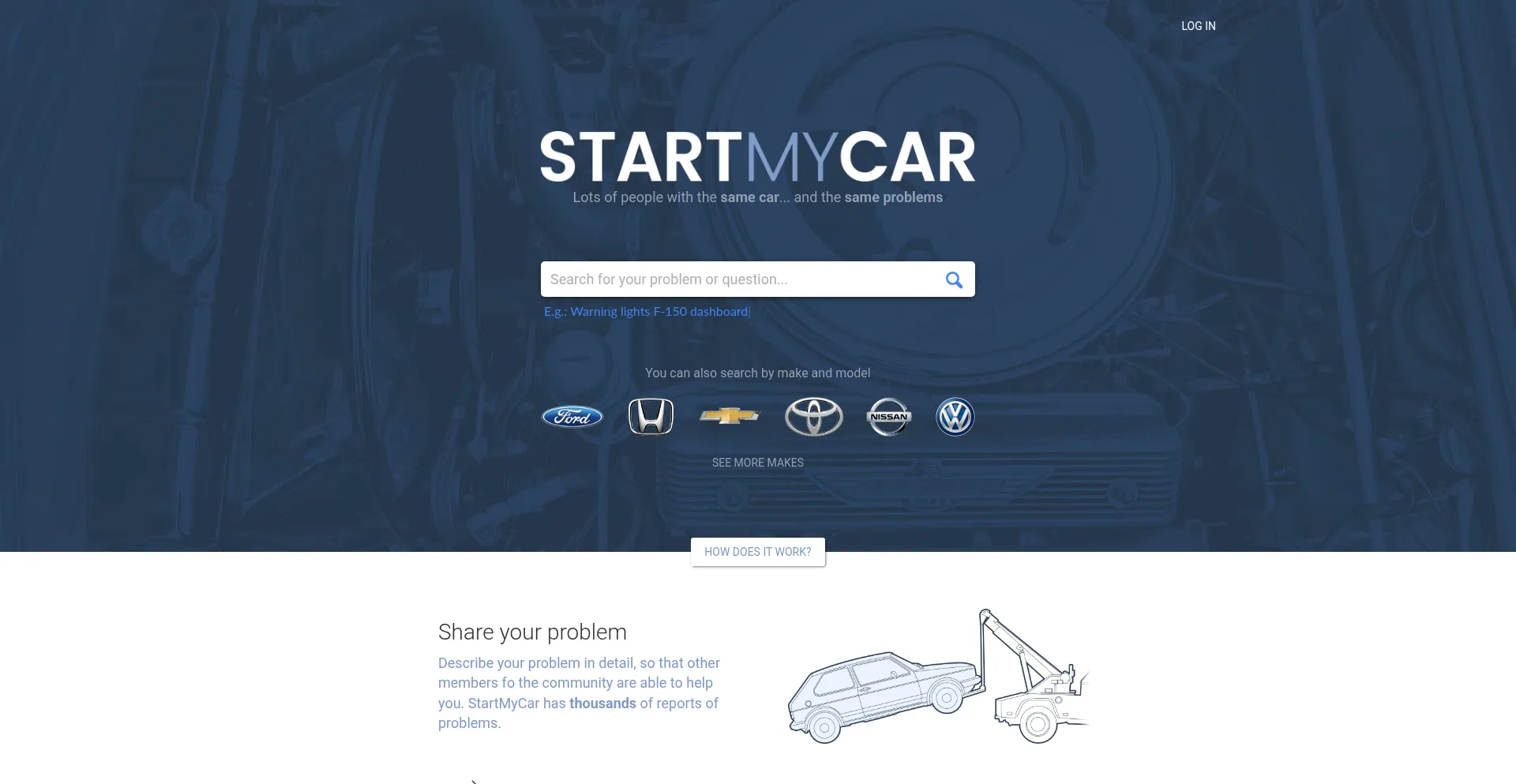 Website screenshot of Startmycar.com