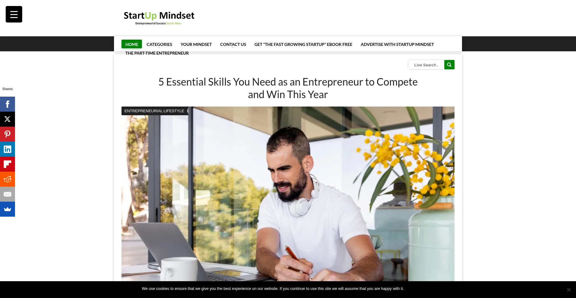Website screenshot of Startupmindset.com