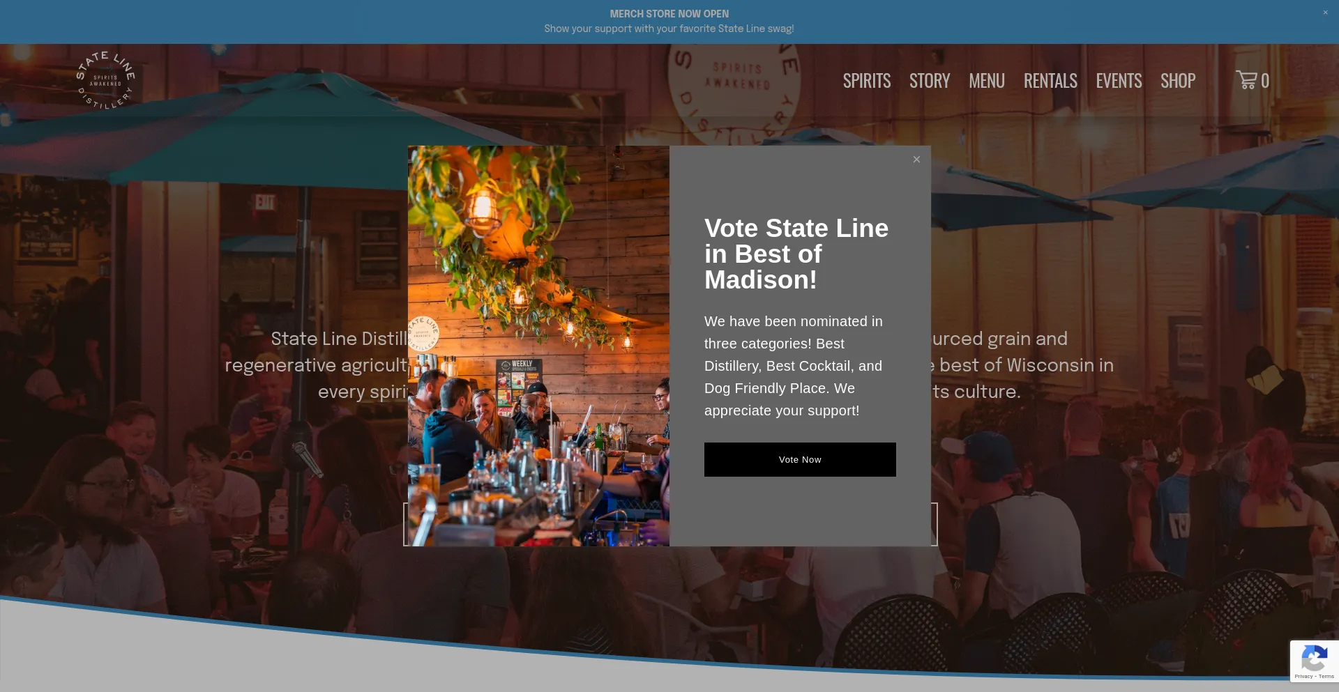 Website screenshot of Statelinedistillery.com