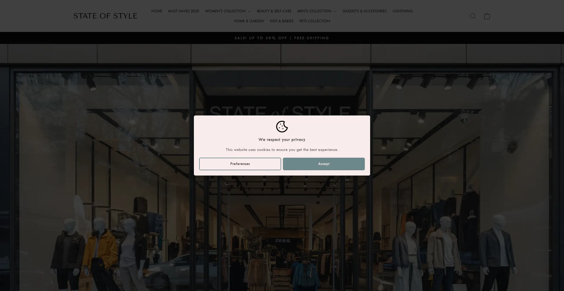Website screenshot of Stateofstyle.store