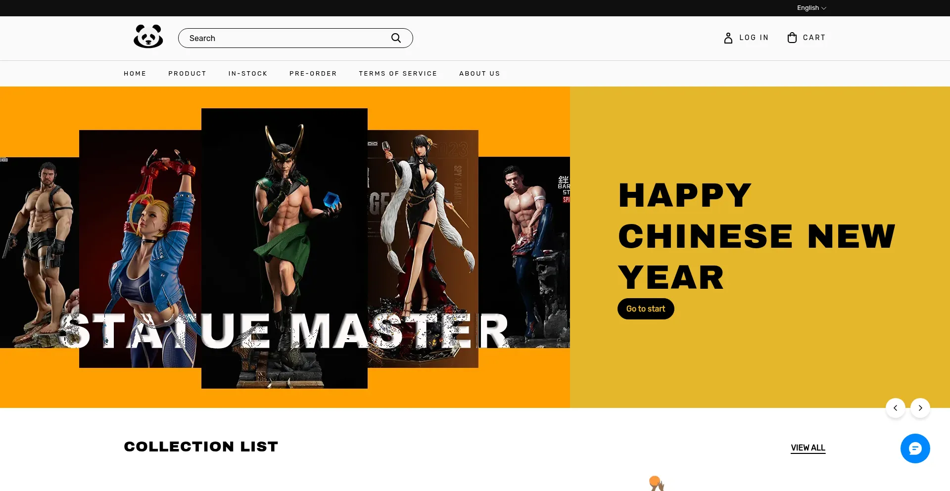 Website screenshot of Statuemasterpro.com