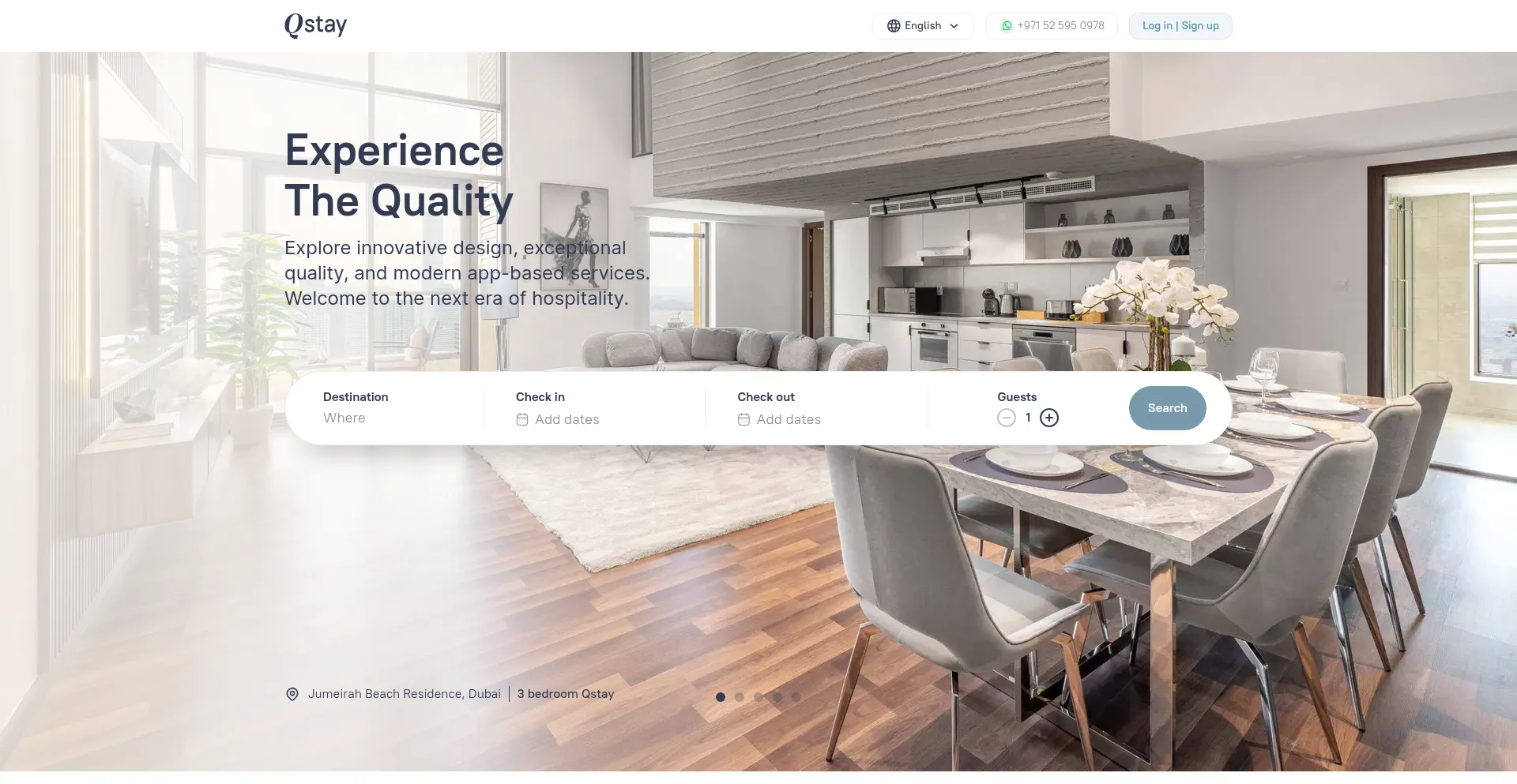 Website screenshot of Stayqstay.com