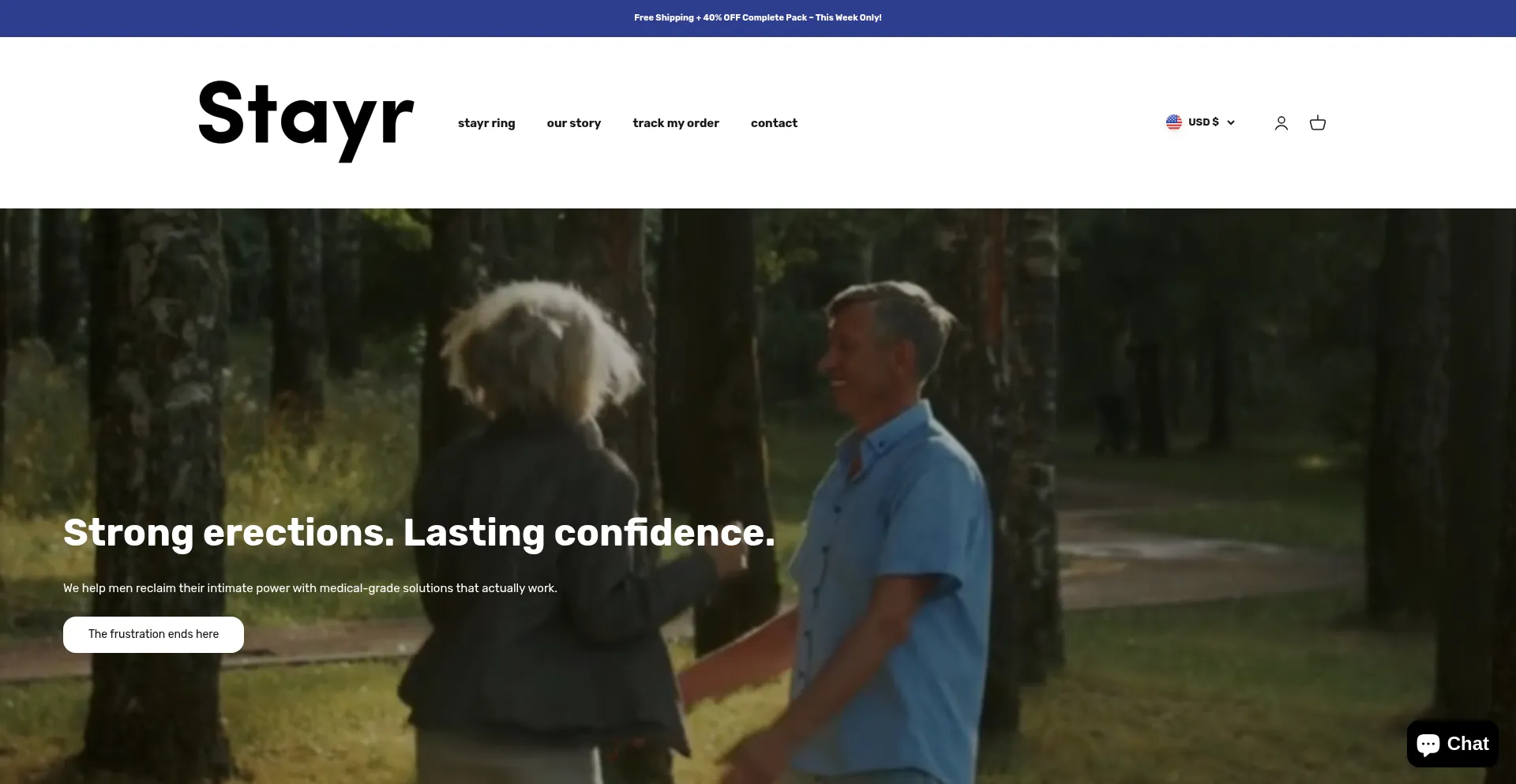 Website screenshot of Stayrmen.com