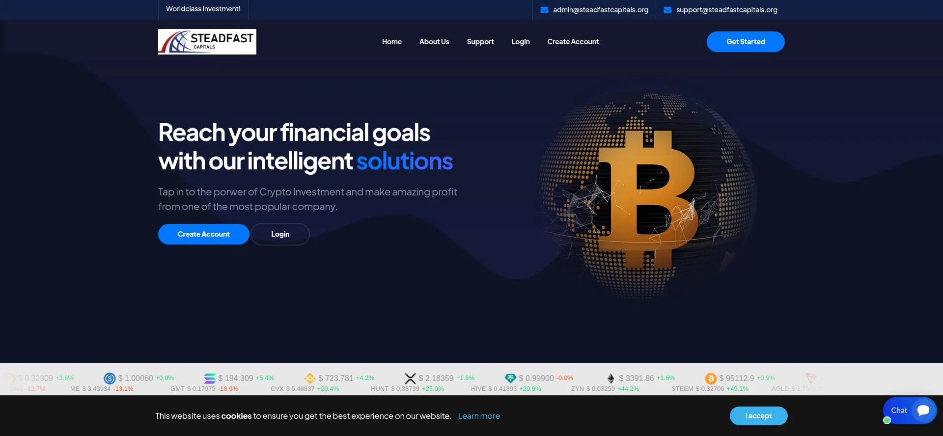 Website screenshot of Steadfastcapitals.org