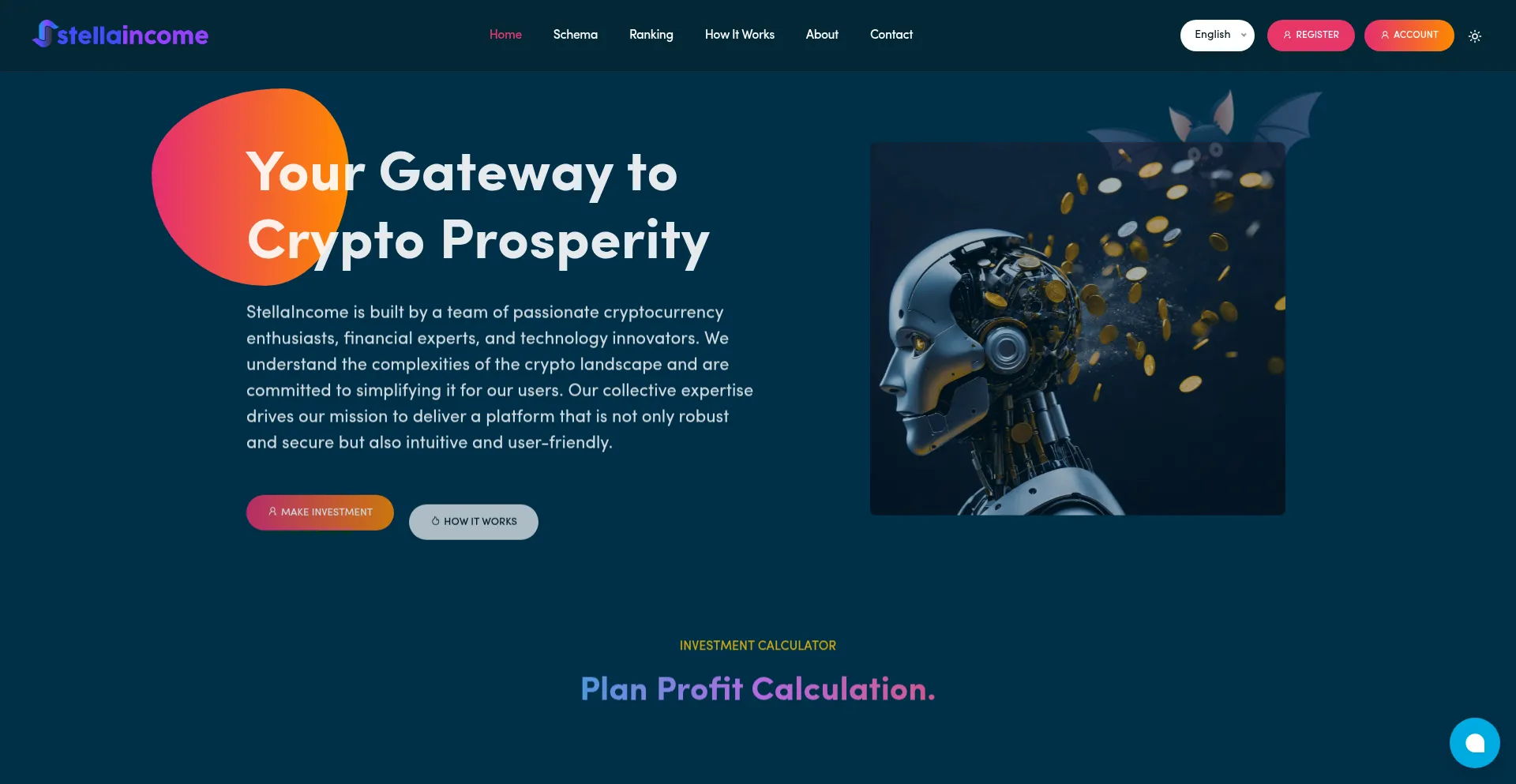 Website screenshot of Stellaincome.com