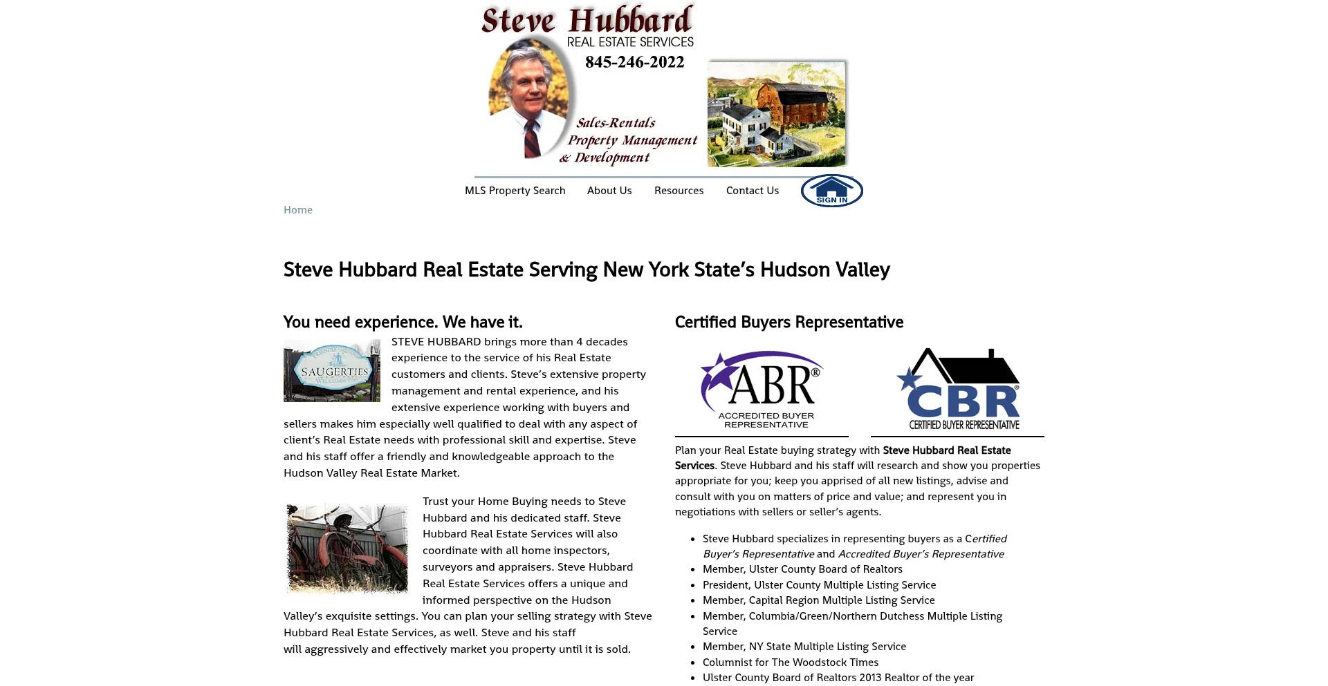 Website screenshot of Stevehubbardrealestate.com