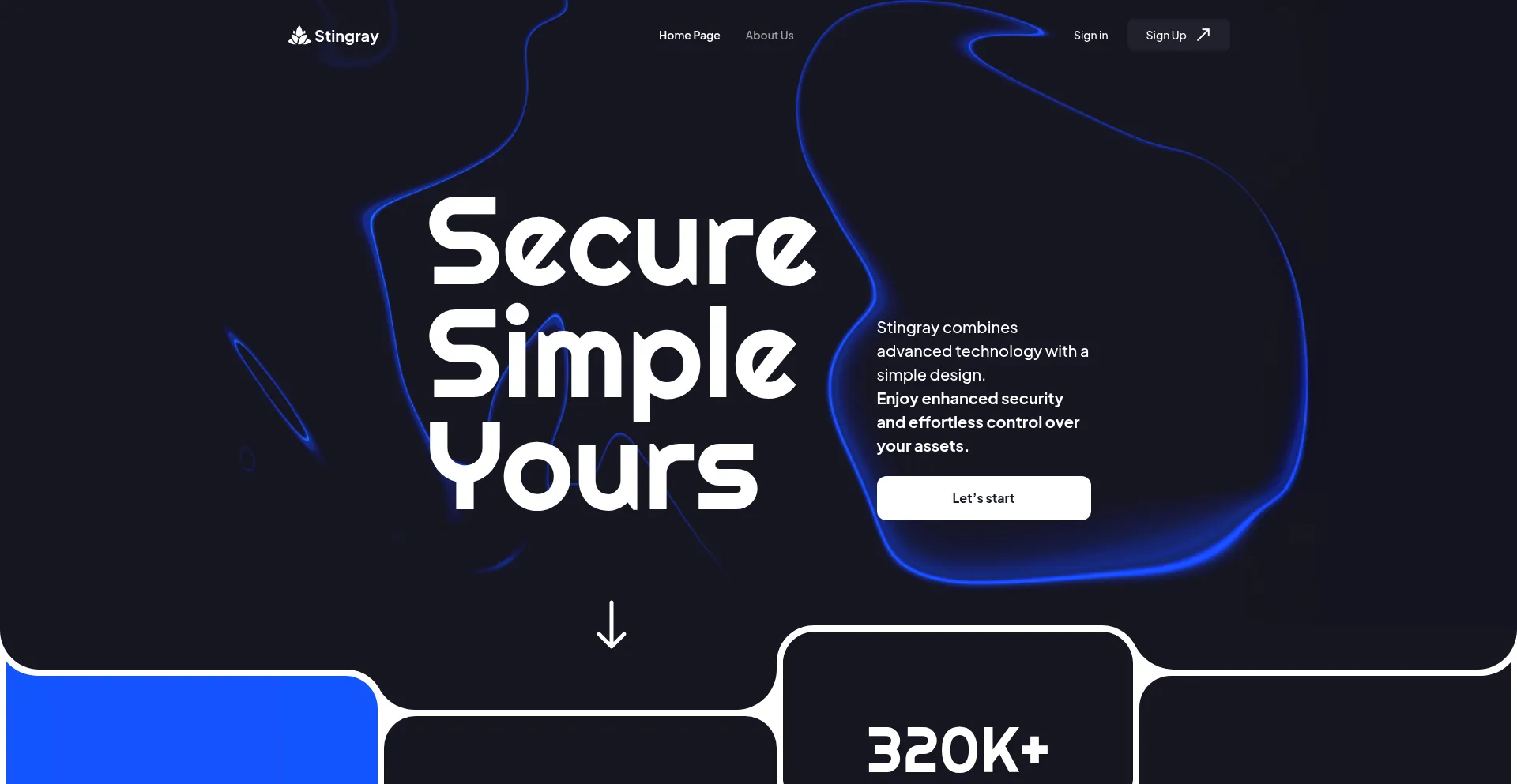 Website screenshot of Stingray.ink