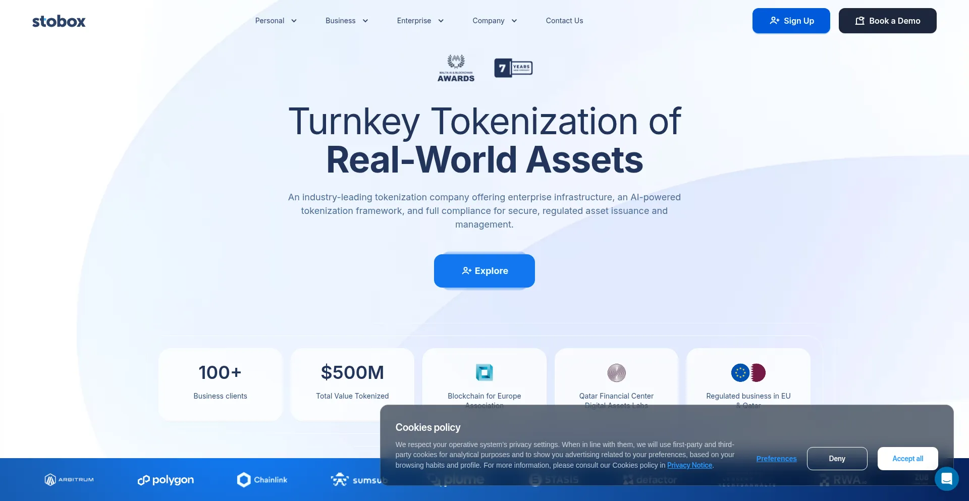 Website screenshot of Stobox.io