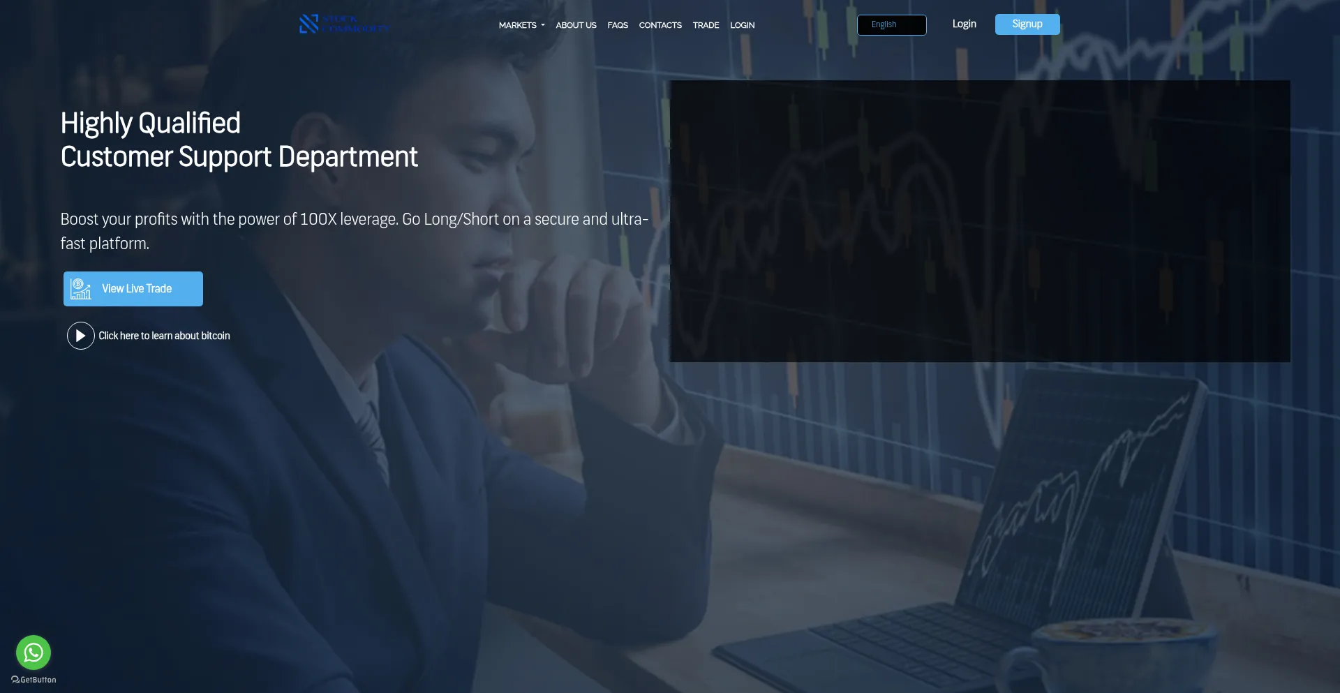 Website screenshot of Stockscommodity.com