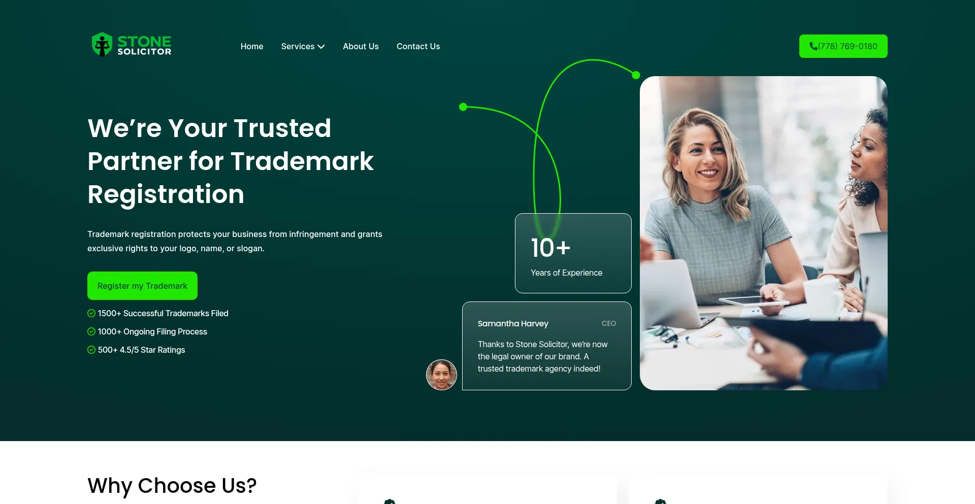 Website screenshot of Stonesolicitor.ca