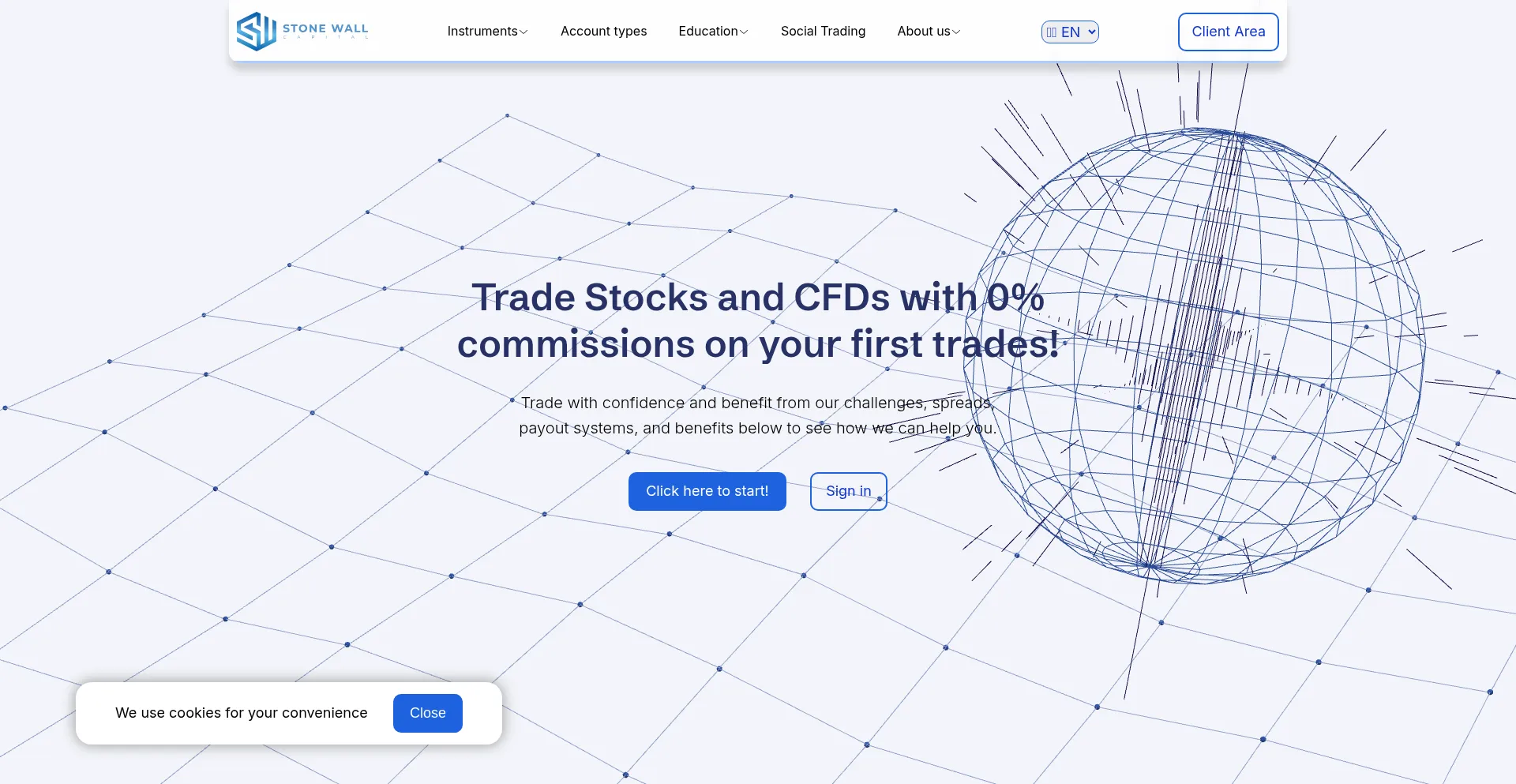 Website screenshot of Stonewall.capital