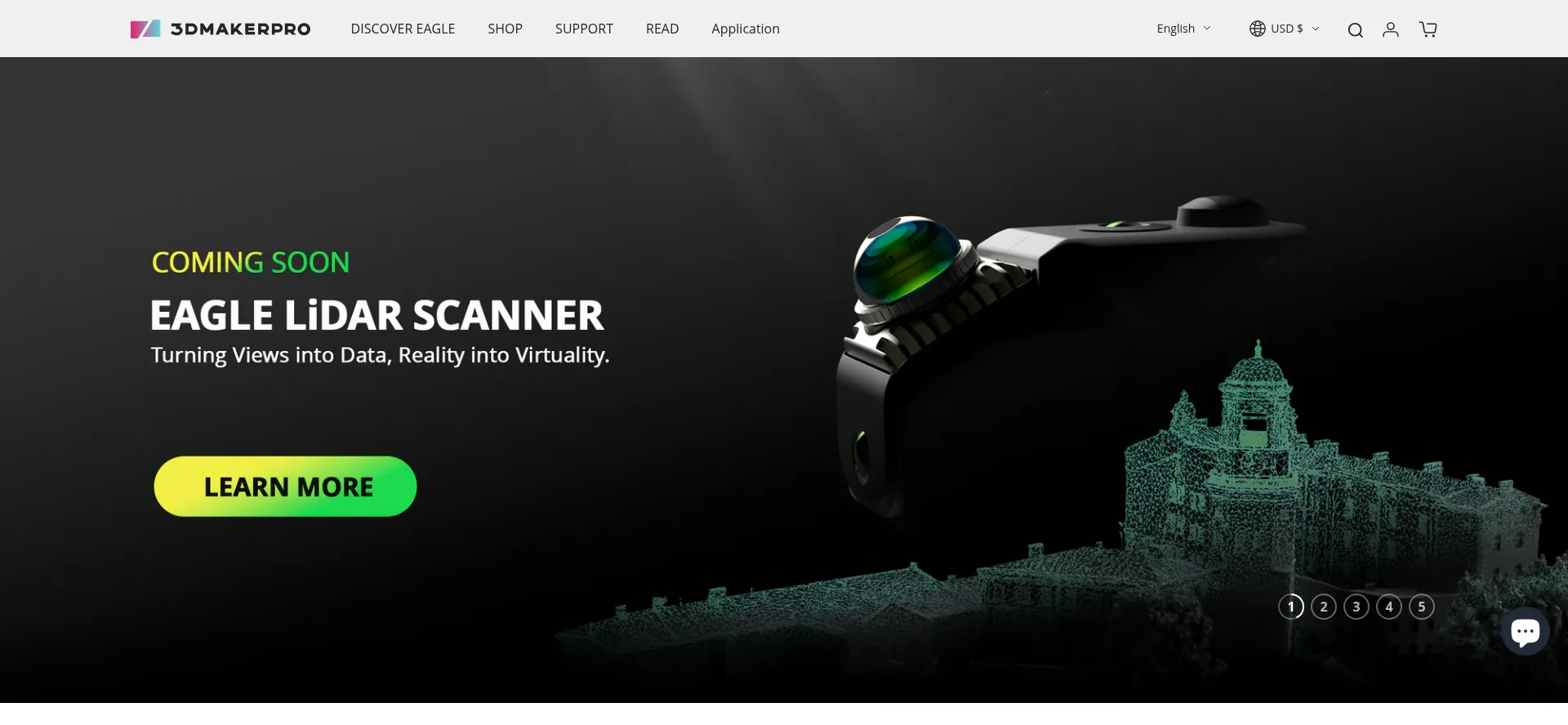 Website screenshot of Store.3dmakerpro.com